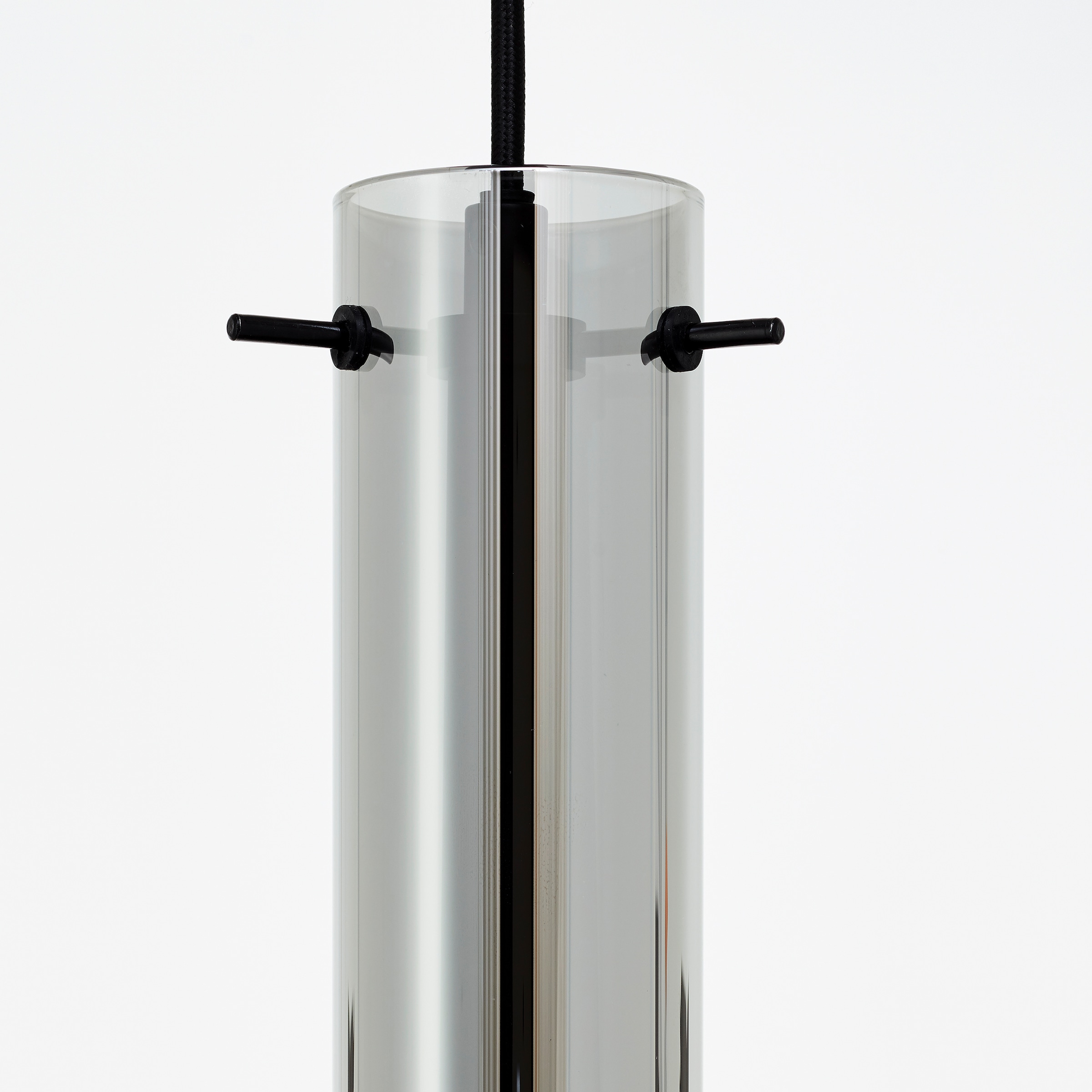 »Glasini«, 1 E14, Pendelleuchte matt flammig-flammig, 15 | schwarz Brilliant x cm, BAUR Metall/Rauchglas, 199 kürzbar,