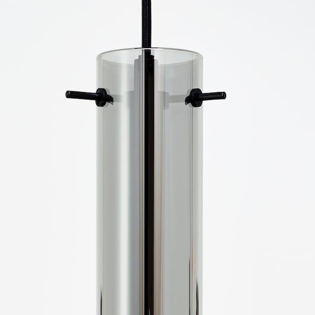 Brilliant Pendelleuchte »Glasini«, 1 flammig-flammig, 199 x 15 cm, E14,  kürzbar, Metall/Rauchglas, matt schwarz | BAUR