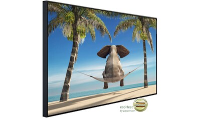 Infrarotheizung »Elefant auf Hängematte an Strand«, sehr angenehme Strahlungswärme