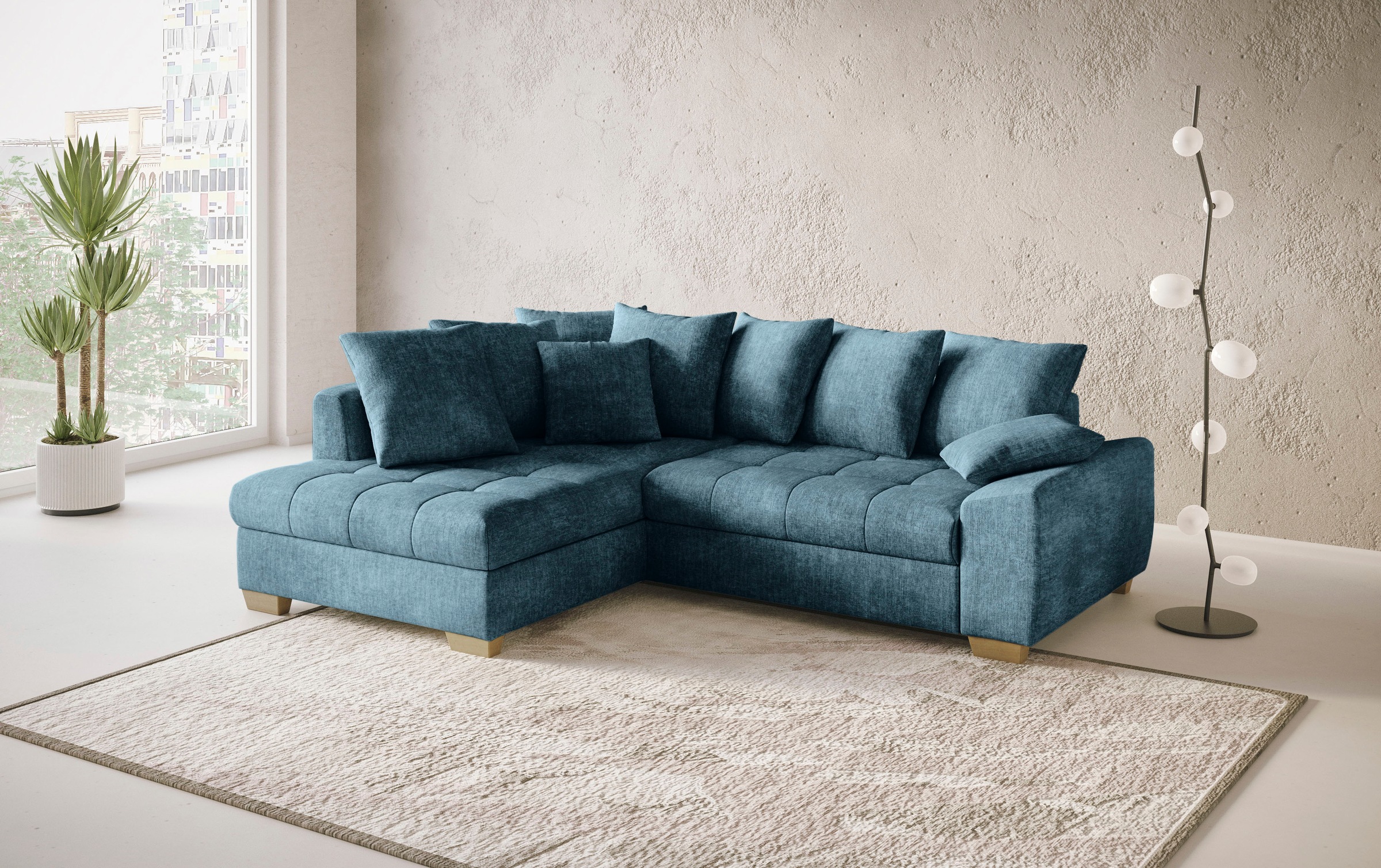 Mr. Couch Ecksofa »Nikita II, L-Form«, Wahlweise mit Kaltschaum, EasyBett, Bettkasten