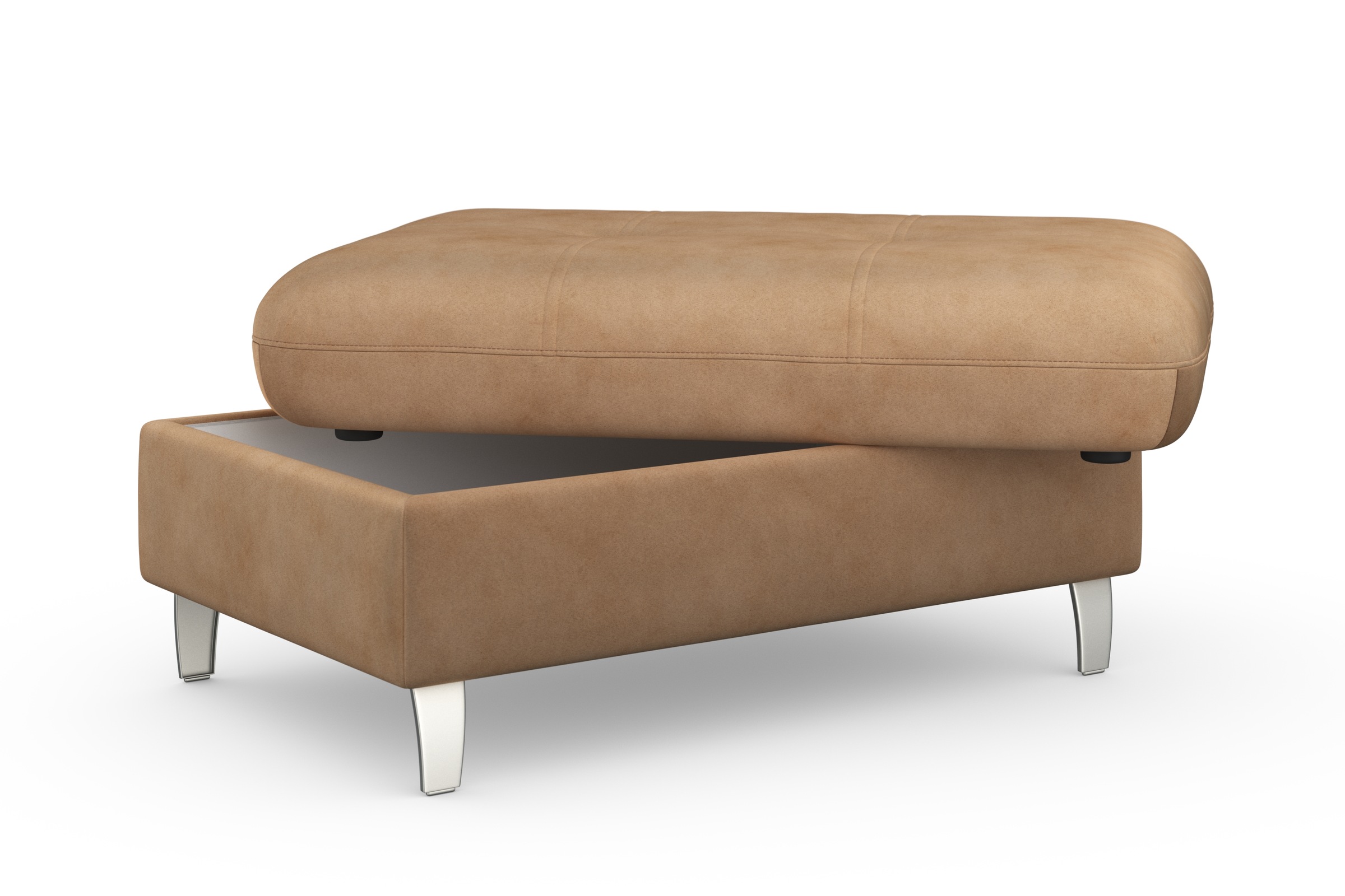 Hocker SIT & MORE "Marano", braun (macciato), B:102cm H:43cm T:67cm, 100% Polyester, Hocker, Hocker, mit Stauraum 3