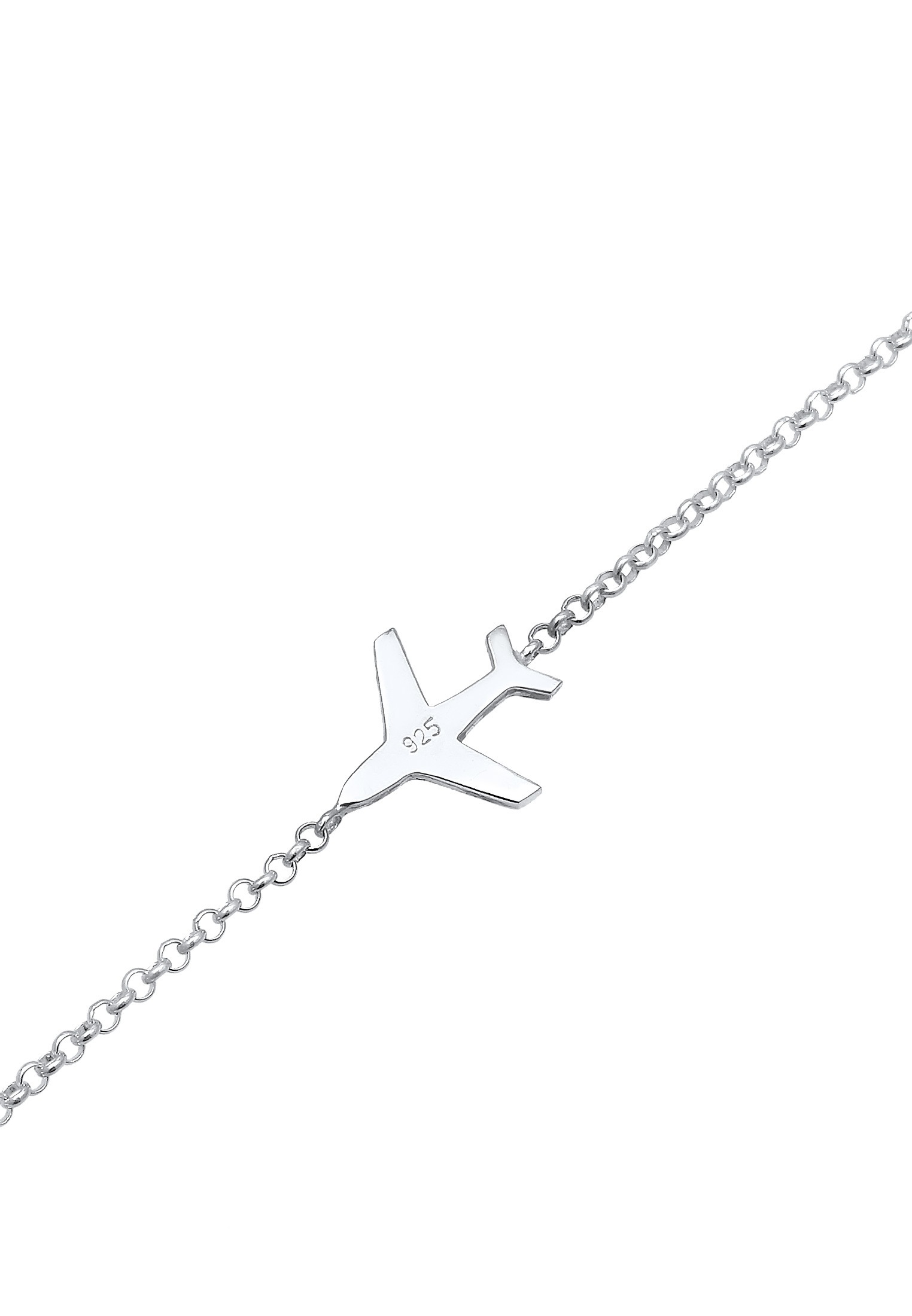 Armband ELLI "Flugzeug Reise 925 Silber" Gr. 16, silber, Armbänder, Damen, 16cm, ohne Stein, Silber 925 (Sterlingsilber), Armband 2