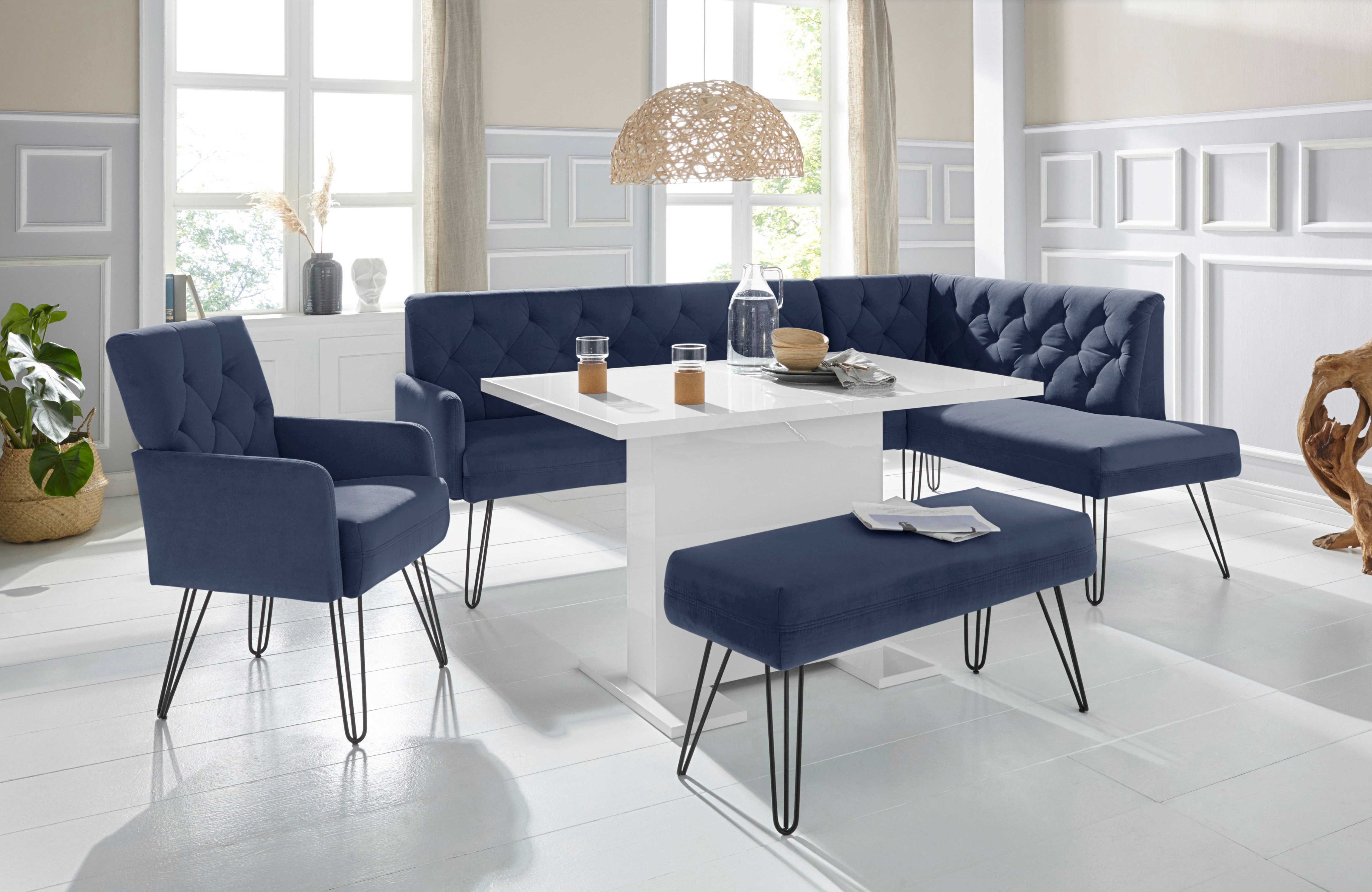 exxpo - sofa fashion "Doppio, Chesterfield Optik, komfortabel und bequem, hohe Designfüße" Frei im Raum stellbar