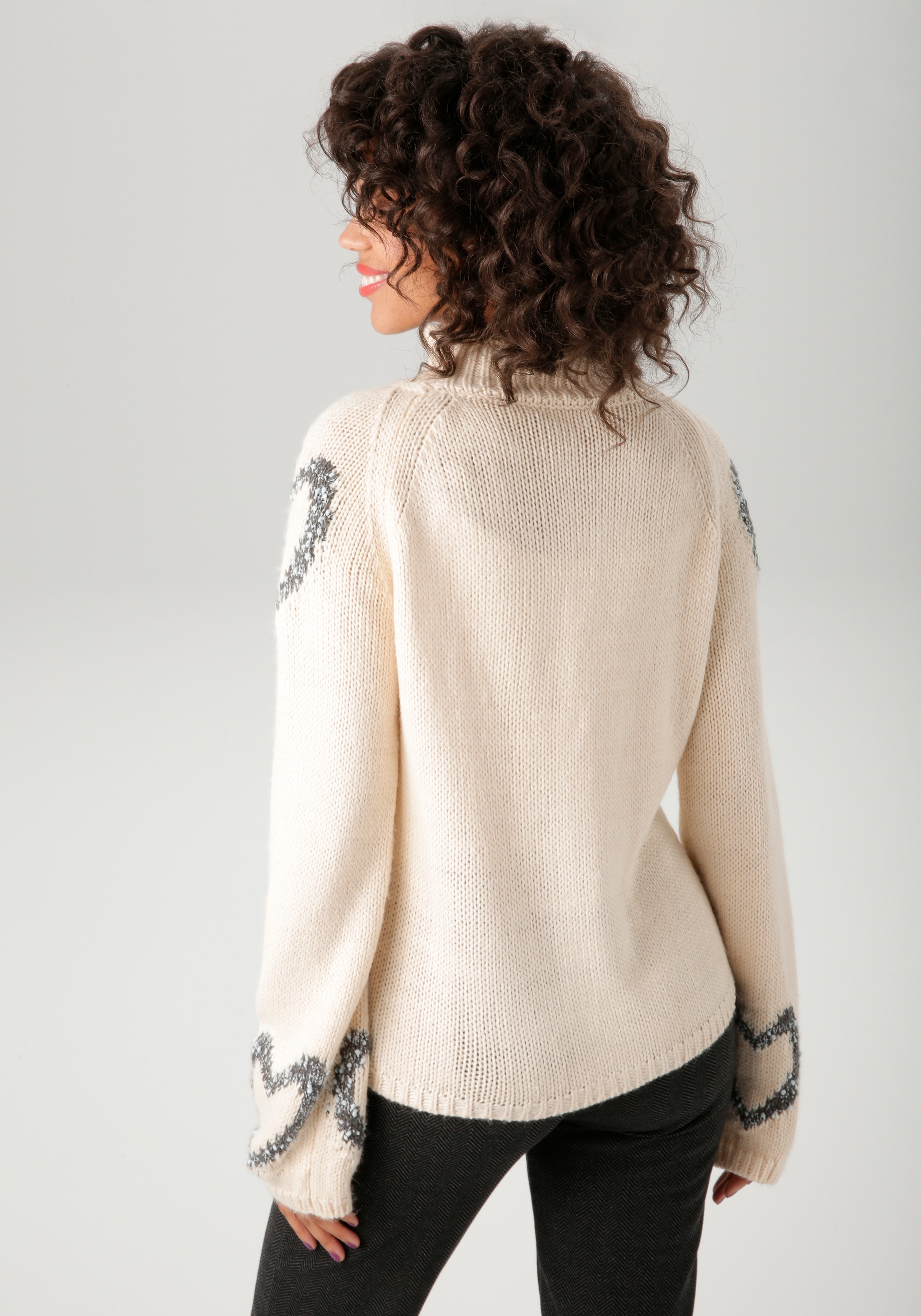 Aniston CASUAL Strickpullover, mit eingestrickten Herzen - NEUE KOLLEKTION
