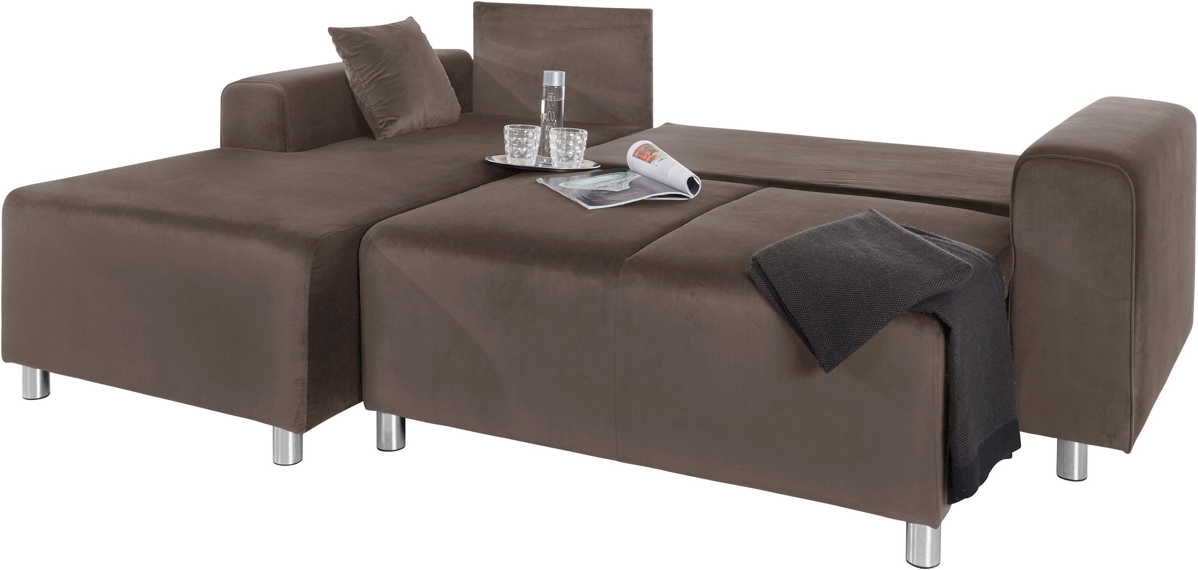 Guido Maria Kretschmer Home&Living Ecksofa »Györ«, L-Form, wahlweise mit Bettfunktion und Bettkasten incl. 2 Zierkissen
