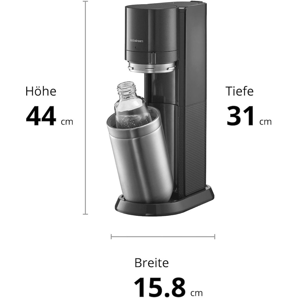 Technik & Freizeit Haushaltsgeräte SodaStream Wassersprudler »DUO«, (Set, 3 tlg.), Umsteiger, inkl. 1 Glasflasche, 1 Kunststofff