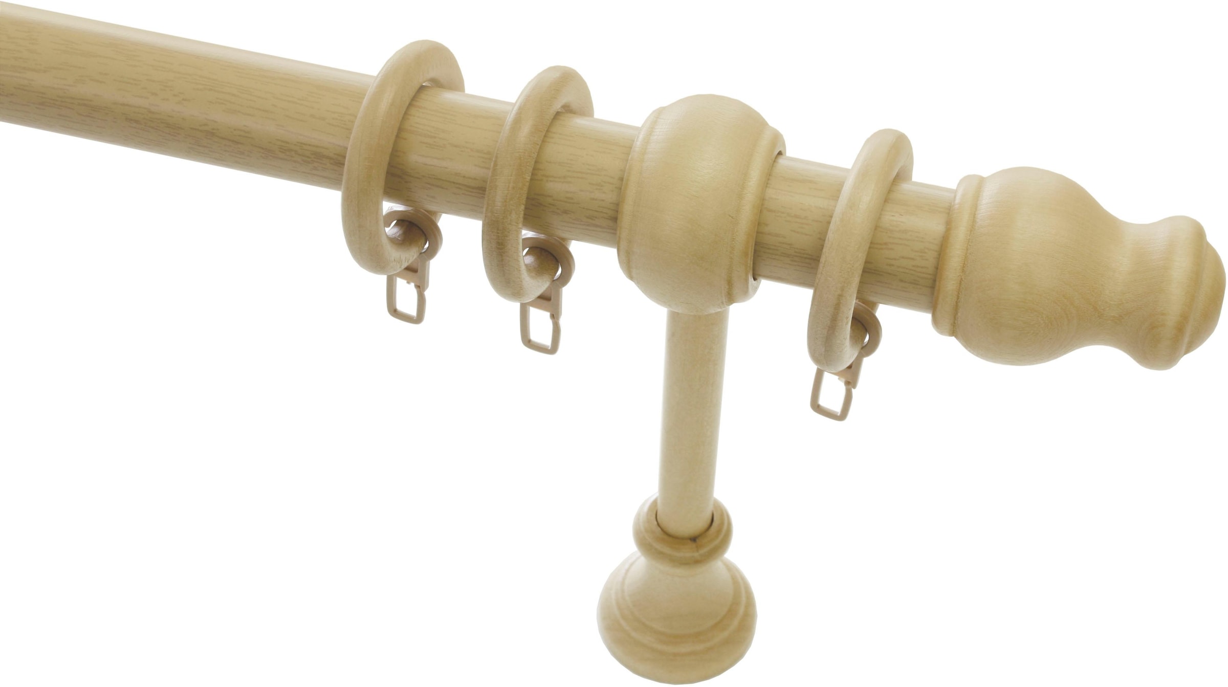 GARDINIA Gardinenstange "Set Holz" Ø 28 mm 1 läufig-läufig Fixmaß 1-Lauf günstig online kaufen