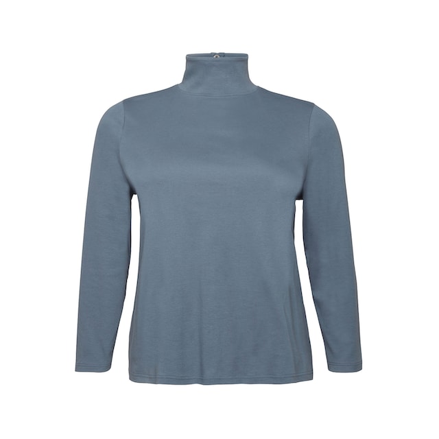 Sheego Langarmshirt »Große Größen«, mit Stehkragen und Knopfleiste hinten  für kaufen | BAUR