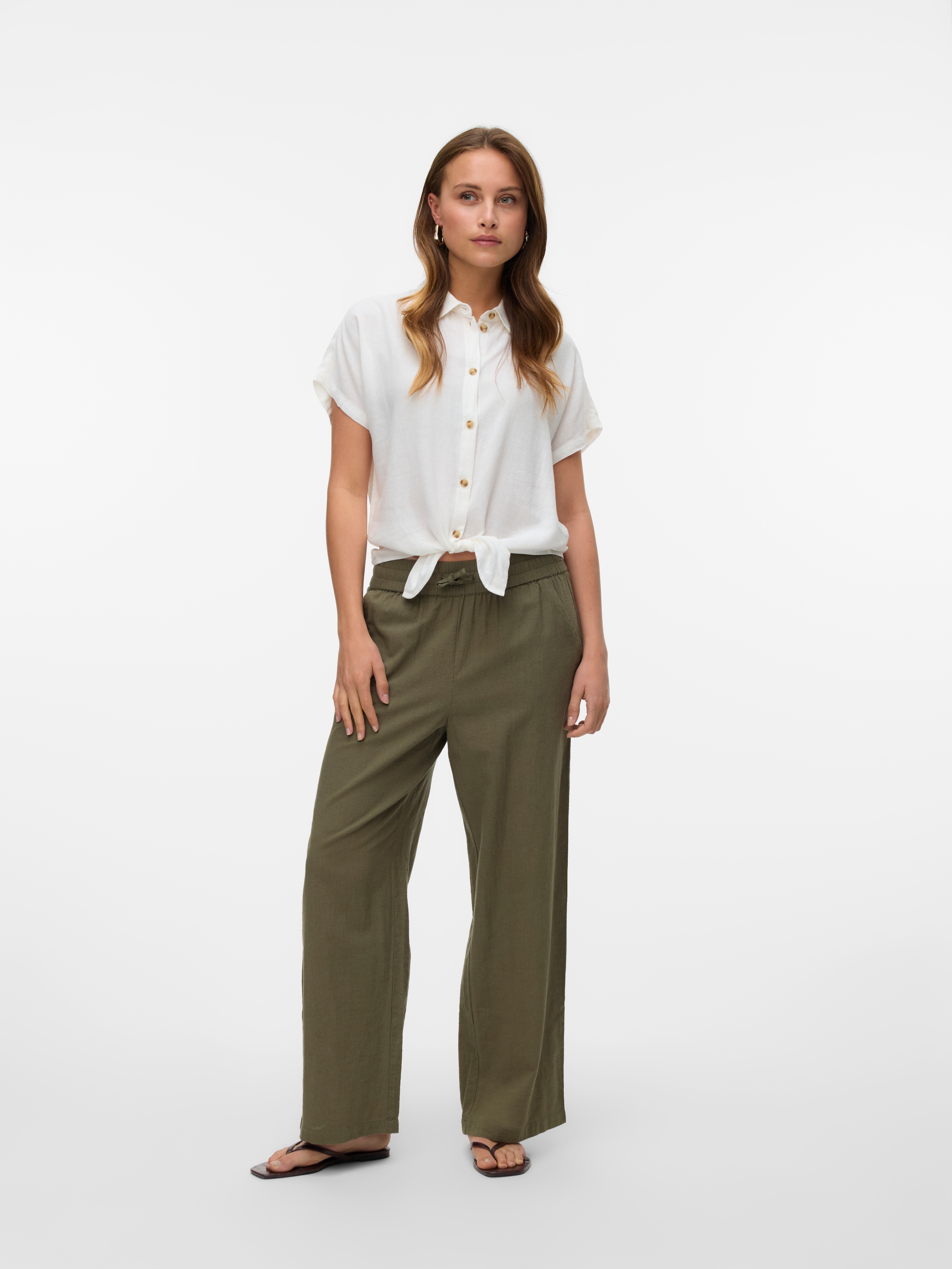 Vero Moda Kurzarmbluse »VMTHEA SS TIE SHIRT WVN NOOS« Viskosemischung, loose fit