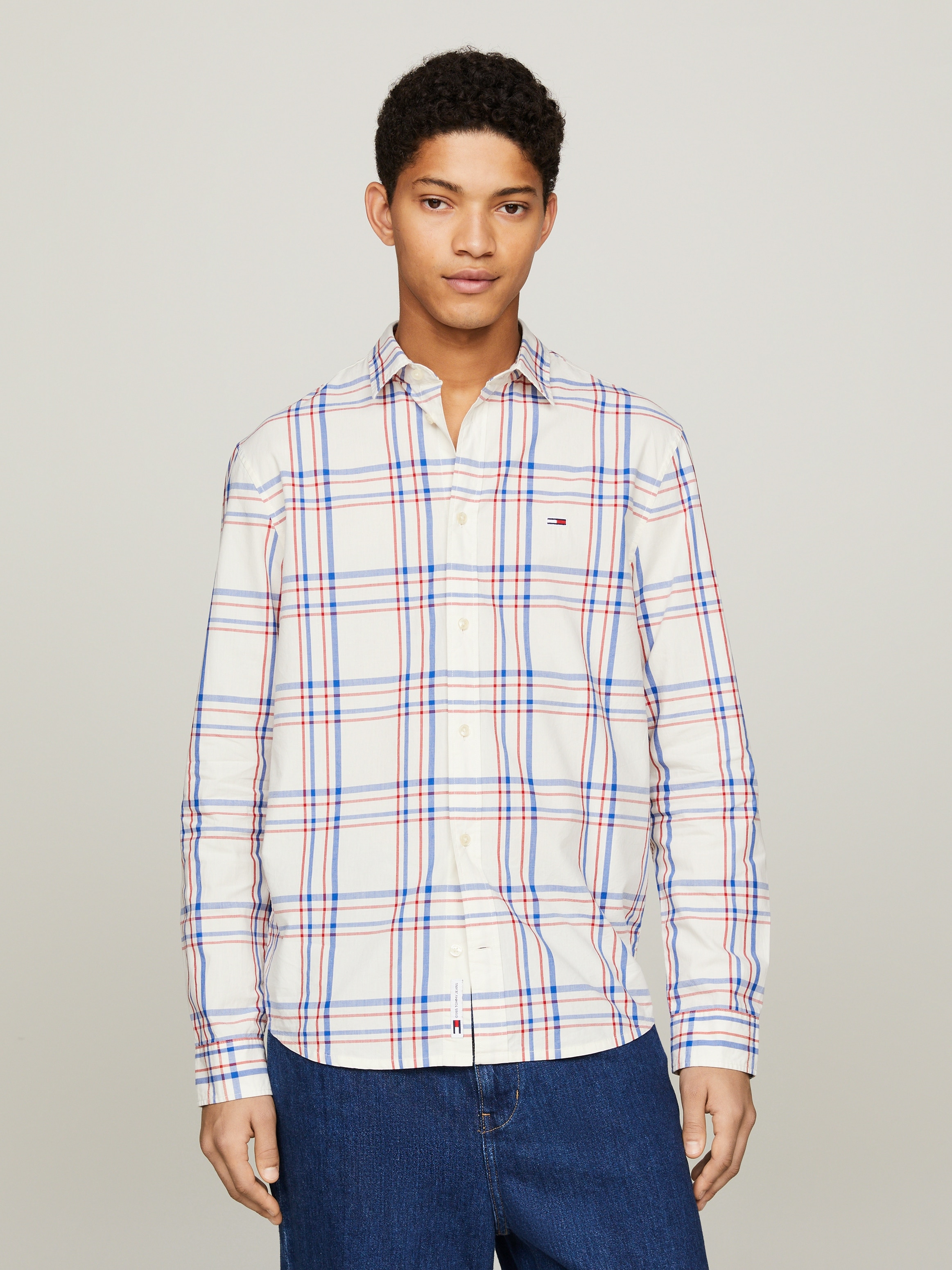 Tommy Jeans Langarmhemd TJM REG POPLIN CHECK SHIRT günstig online kaufen