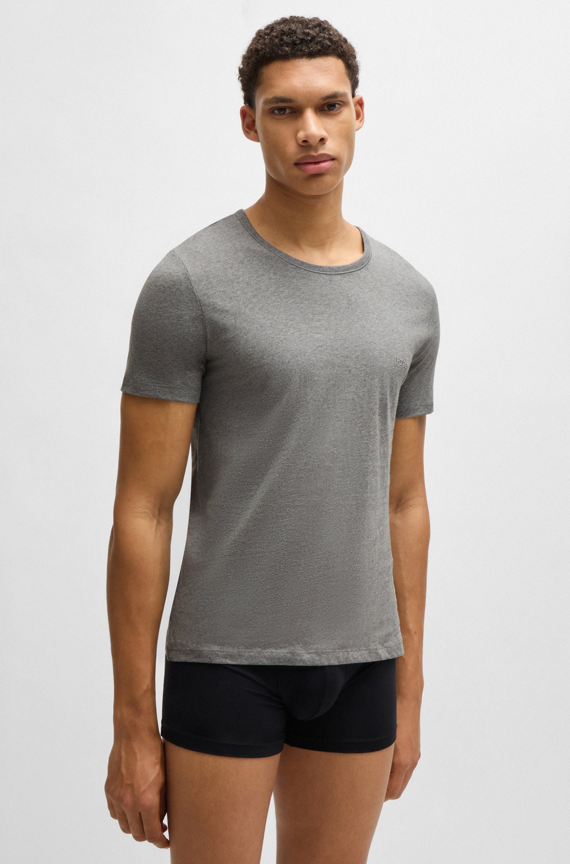 BOSS T-Shirt »Rundhals BOSS ONE x David Beckham«, (Packung, 3 tlg., 3er-Pack), mit dezentem BOSS Logo-Print