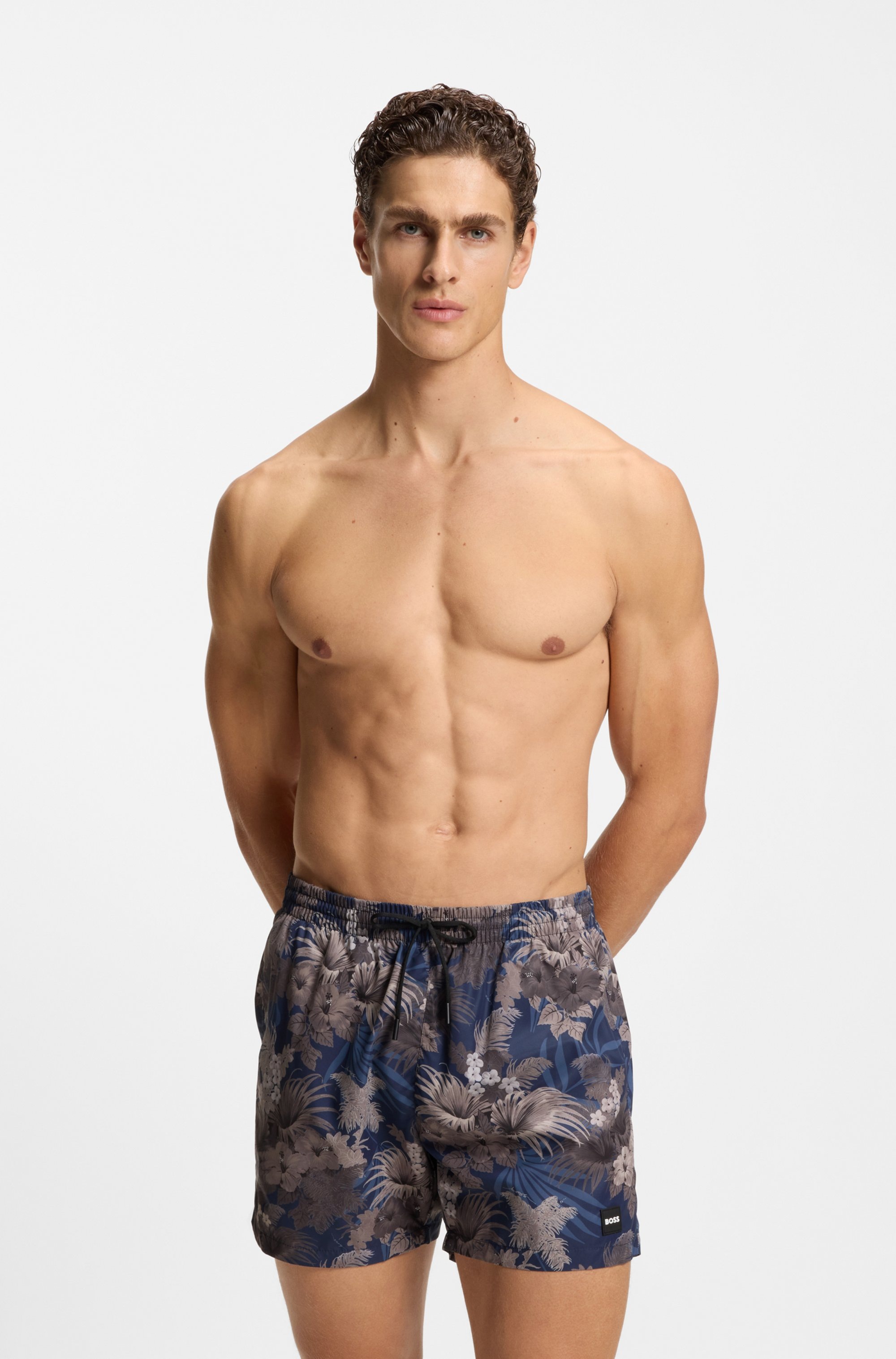 BOSS Badeshorts "Piranha" mit buntem Alloverdruck günstig online kaufen