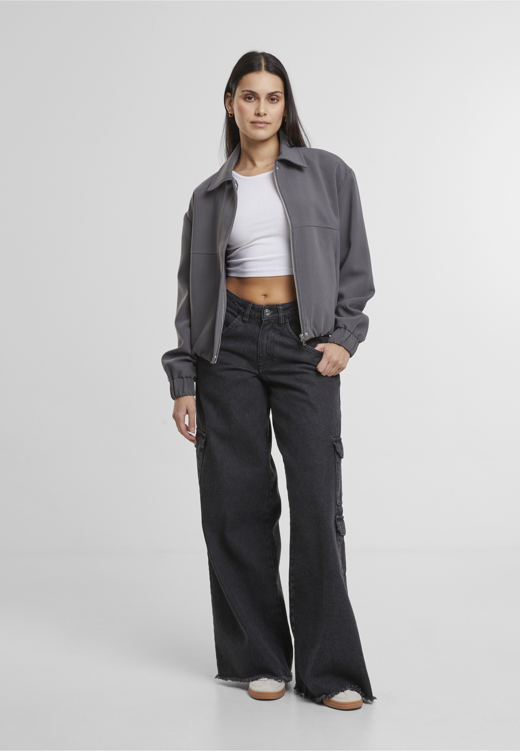 URBAN CLASSICS Allwetterjacke »Urban Classics Ladies Short Blouson« 1 Stk. tlg. ohne Kapuze