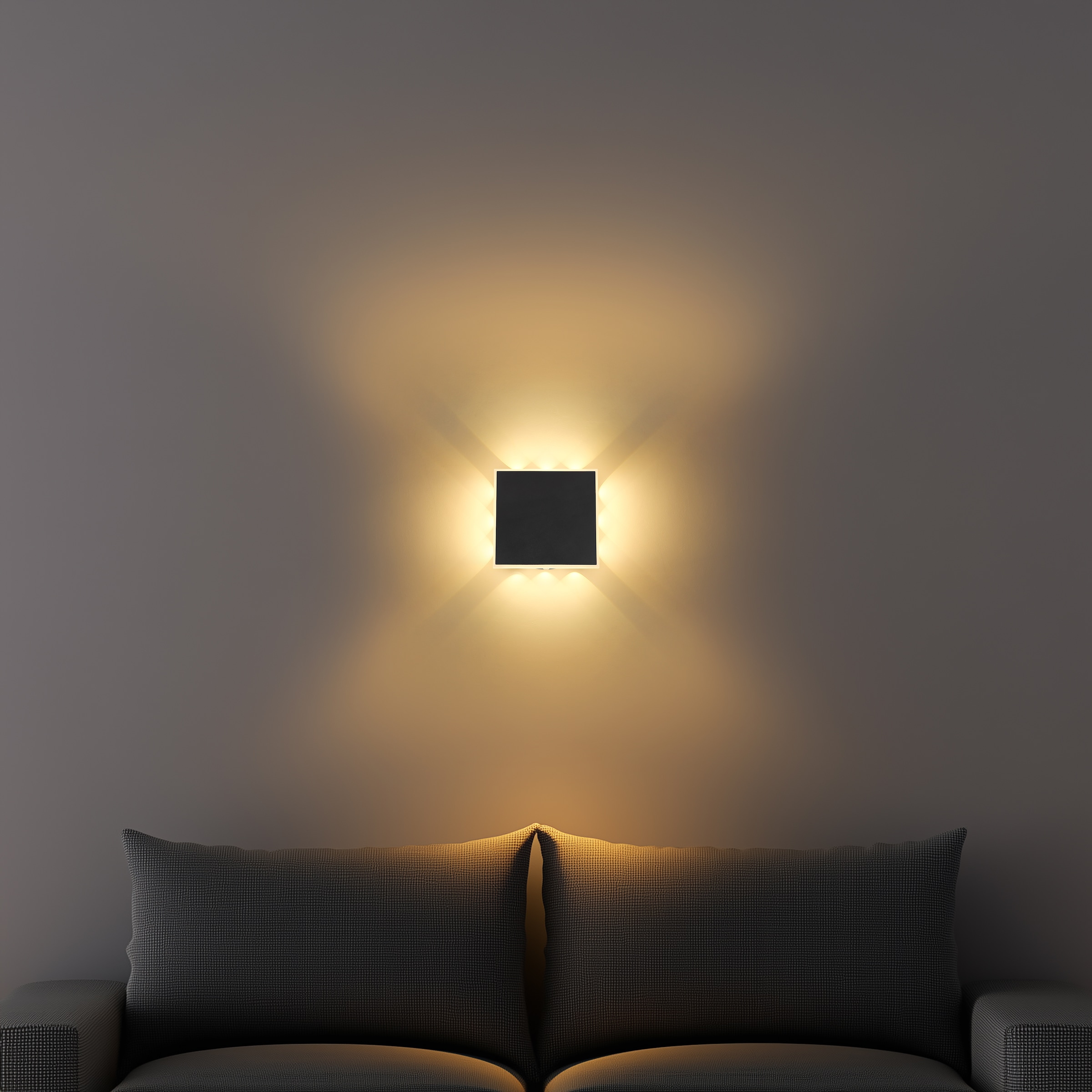 GLOBO LIGHTING LED Wandleuchte »SAIDY«, Leuchtmittel LED-Modul | LED fest integriert, Wandlampe/Metall/schwarz/3000K/Flur/Wohnzimmer/ BxH: 200x200mm