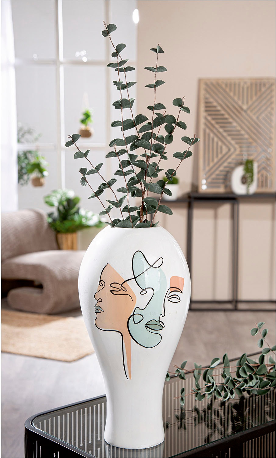 Casablanca by Gilde Tischvase "Vase bauchig Voir weiß H. 36 cm"