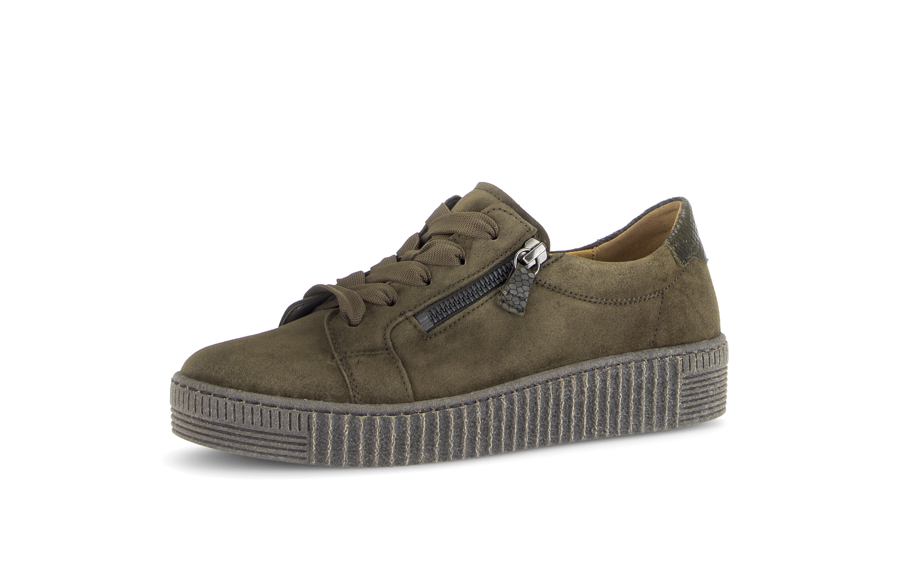 Gabor Plateausneaker Freizeitschuh, Halbschuh, Schnürschuh mit dezentem Fersenbesatz