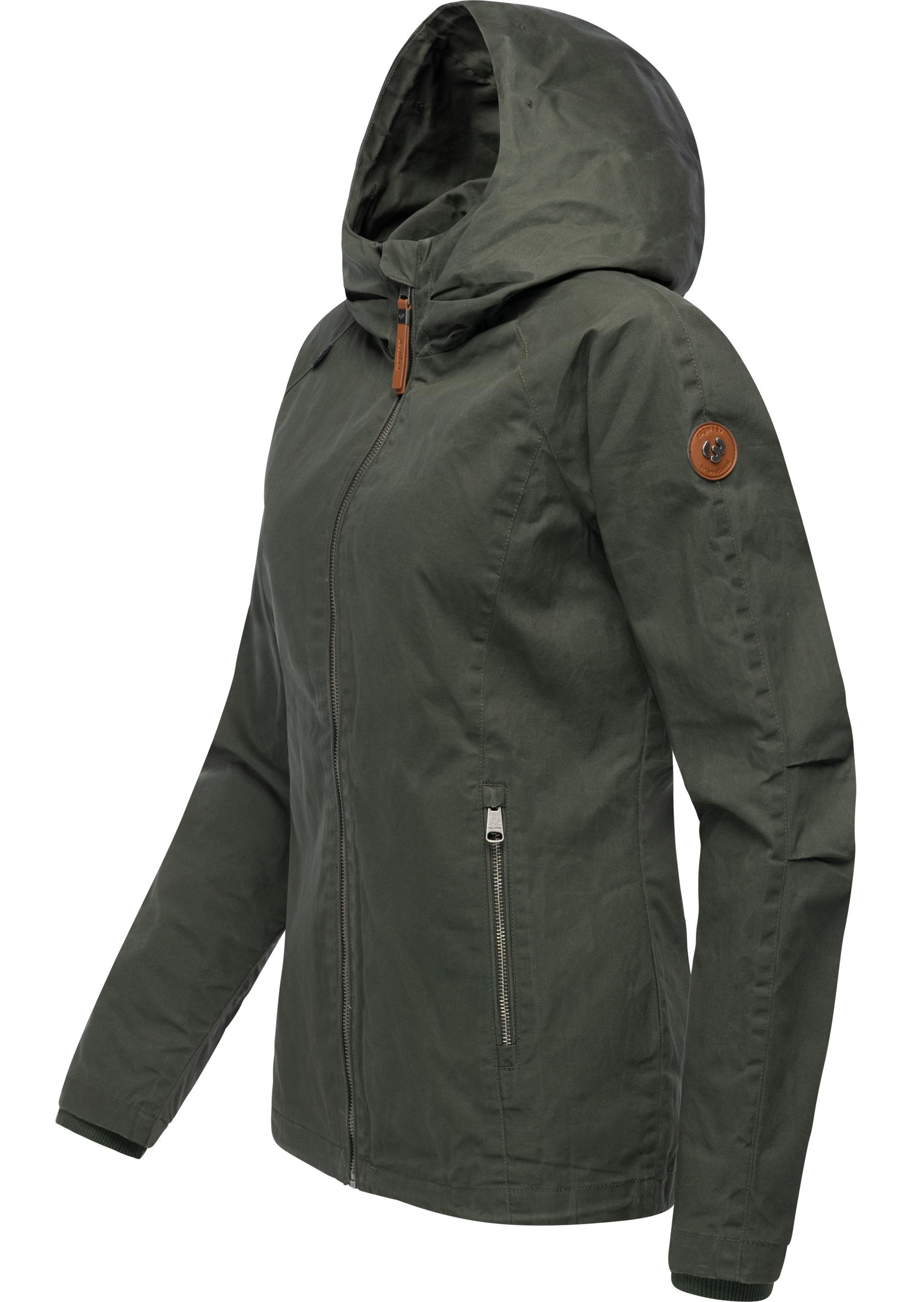 Ragwear Outdoorjacke »Dizzea Vintage YOUMODO« mit Kapuze Beschichtete Damen Übergangsjacke mit Kapuze