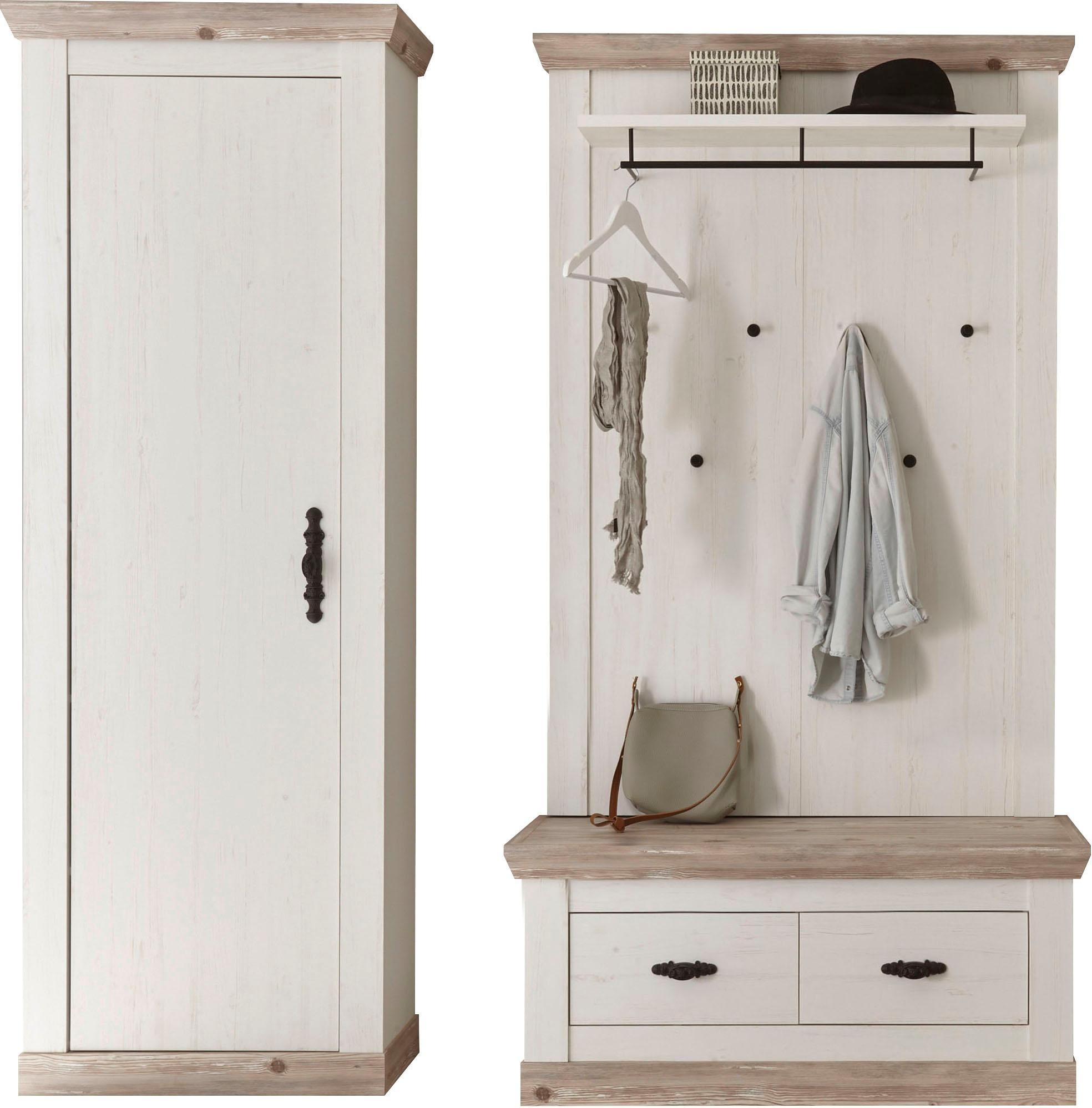 Home affaire Garderoben-Set "Florenz" 3 Stk. tlg. bestehend aus 1 Bank, 1 P günstig online kaufen