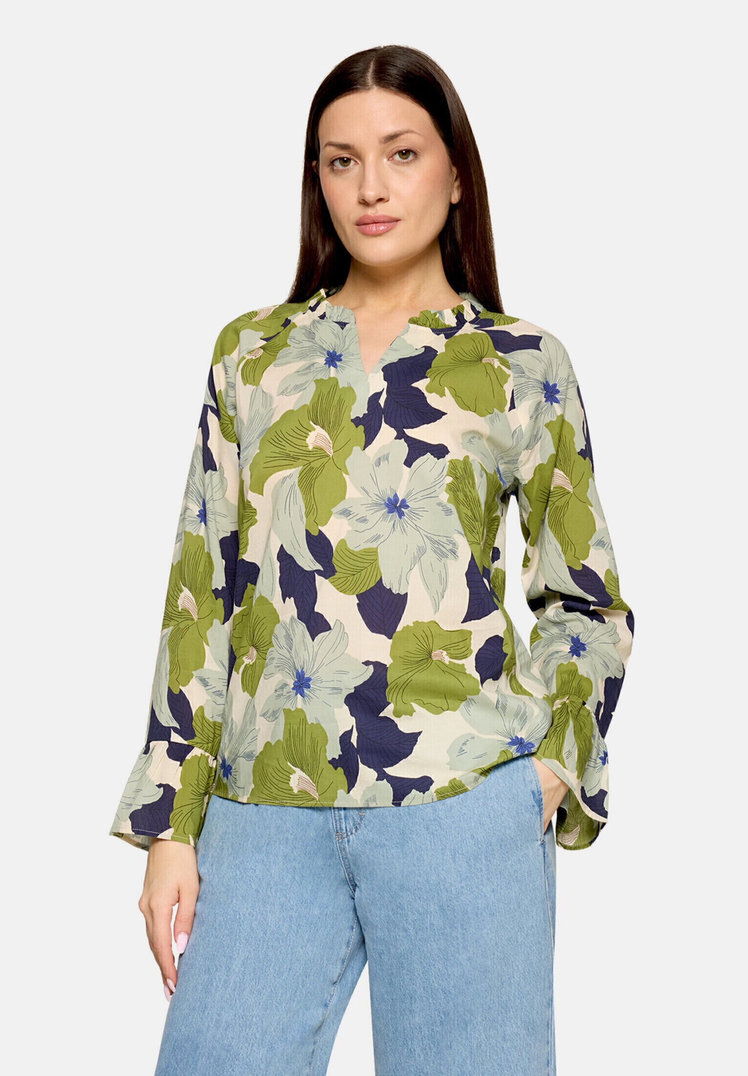 Cartoon Rüschenbluse »Damen mit Muster«