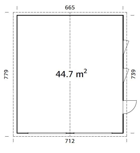 Palmako Garage »Andre«, BxTxH: 712x785x357 cm, ohne Tor, natur