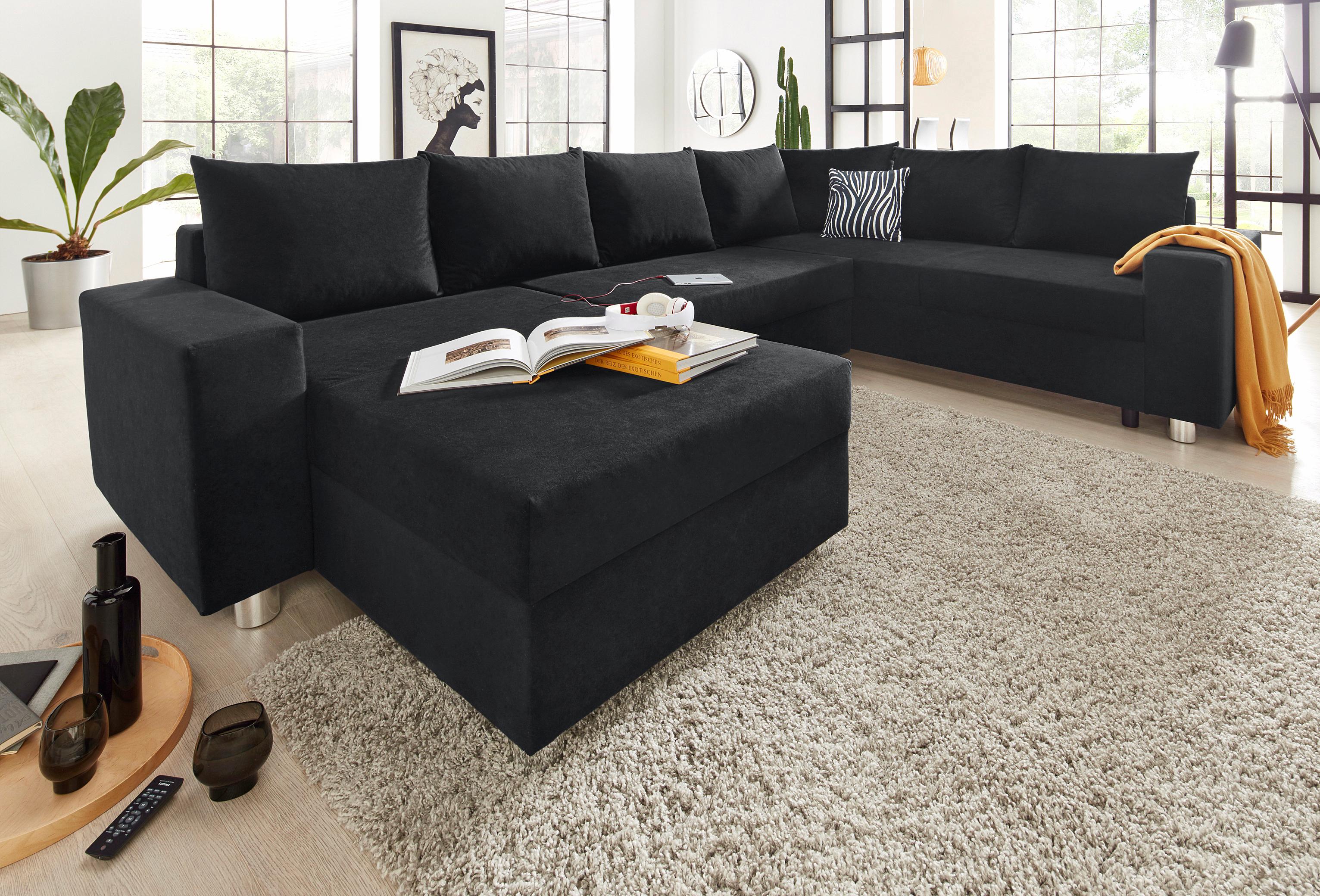 COLLECTION AB Wohnlandschaft "Paris U-Form, B: 310 cm" Zierkissen & Federkern, optional Schlaffunktion & Bettkasten