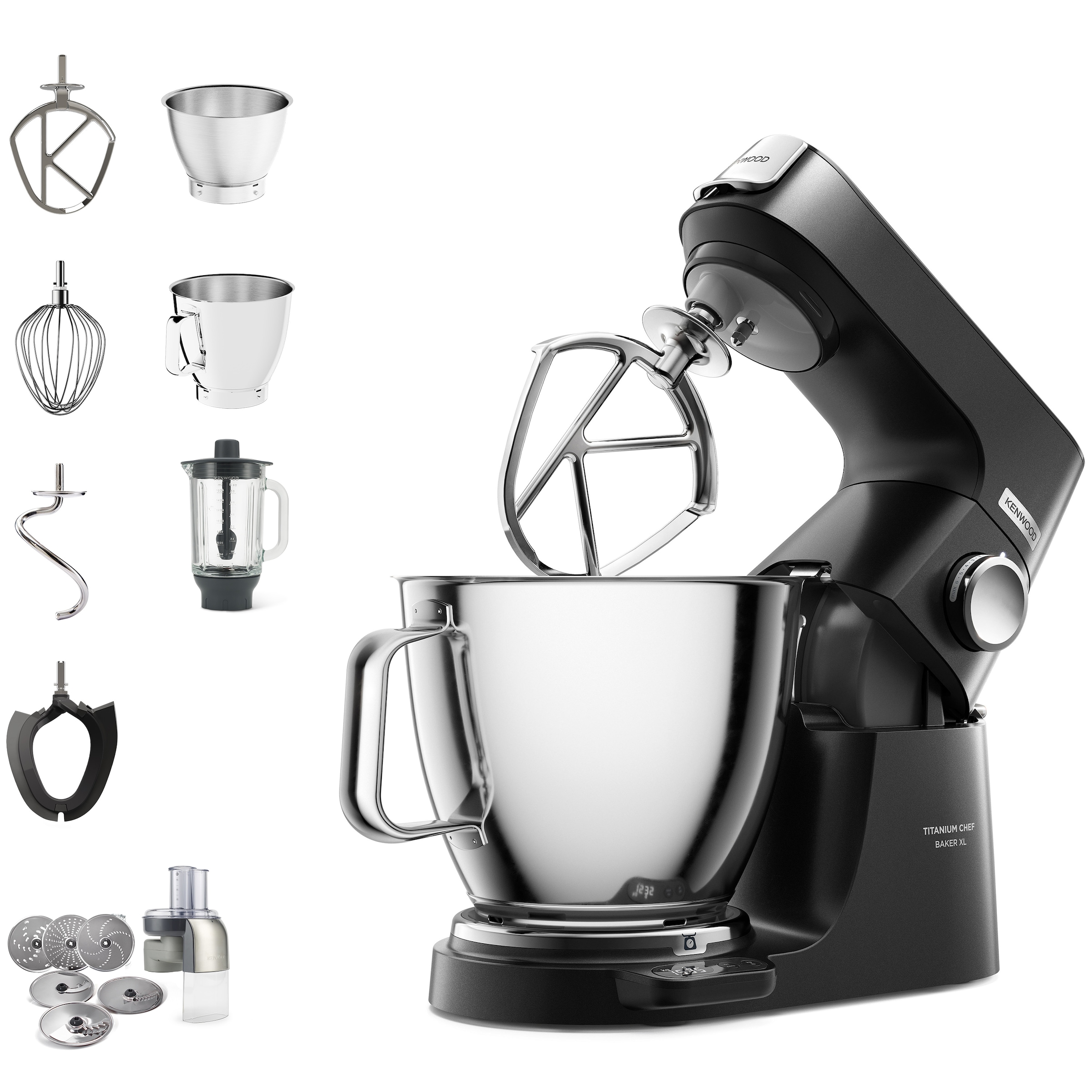 KENWOOD Küchenmaschine "Titanium Chef Baker XL KVL85.004BK, Zubehör, Gratis Wert UVP 319,-"", Gratis: Mixaufsatz KAH359G