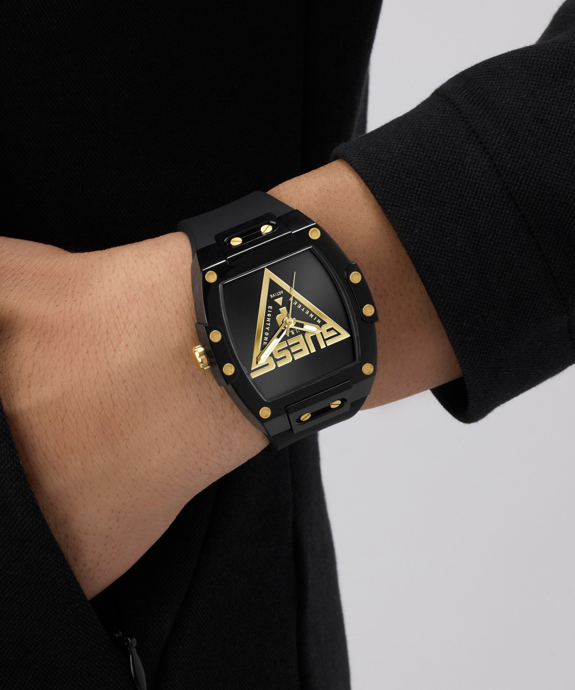 Guess Quarzuhr »PHOENIX« Armbanduhr, Herrenuhr, Silikonarmband, analog