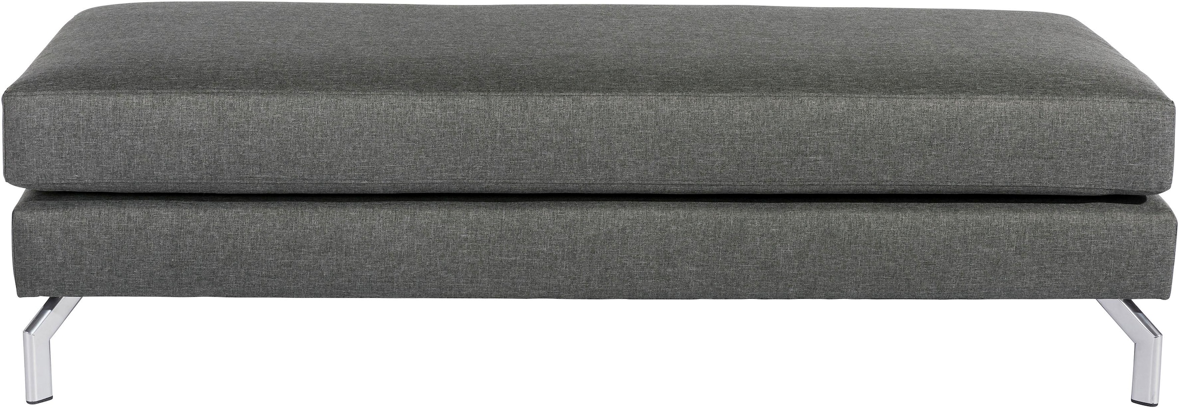 Max Winzer® Ecksofa »Flori Set inkl. Hocker, guter Sitzkomfort, aktuelles Design«, (Spar-Set, Ecksofa und Hocker), elegant mit abgewinkelten Chromfüßen, inklusive Zierkissen