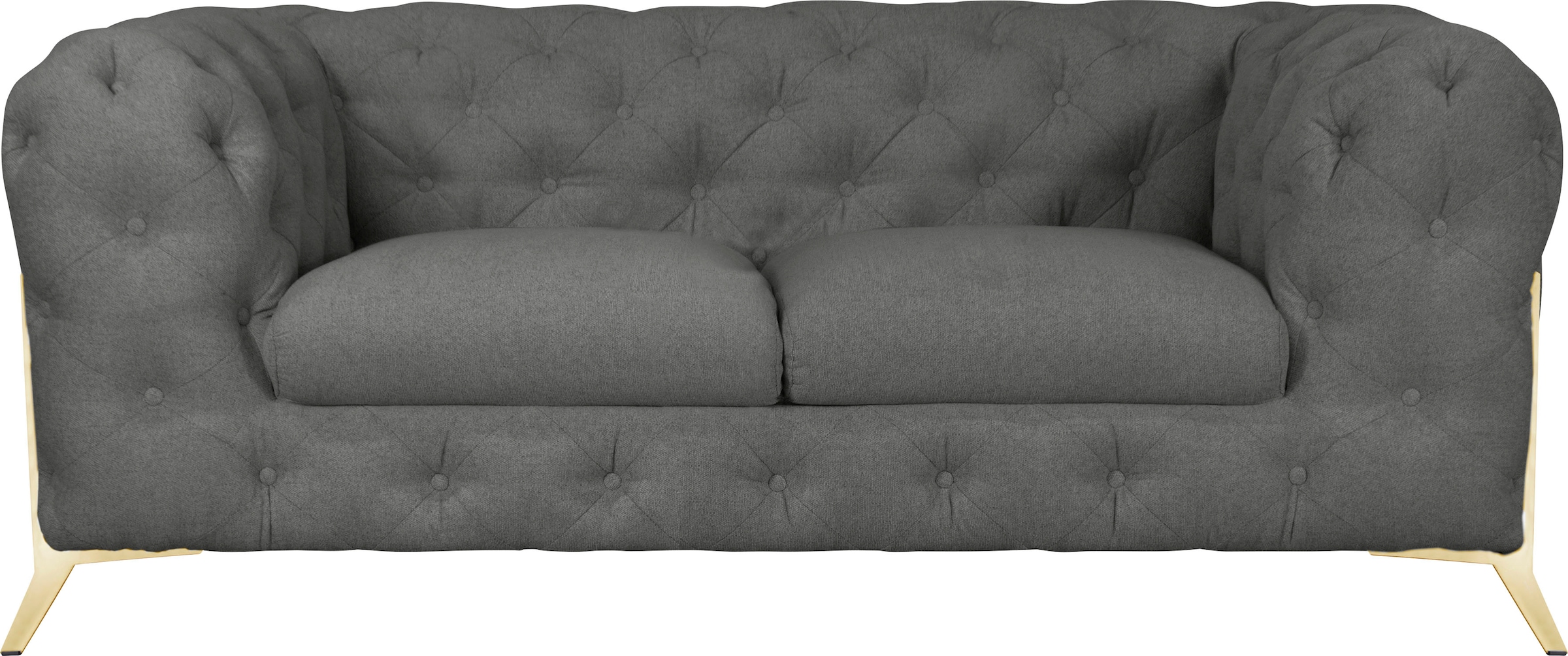 Leonique Chesterfield-Sofa "Amaury", aufwändige Knopfheftung, moderne Chesterfield Optik, Fußfarbe wählbar