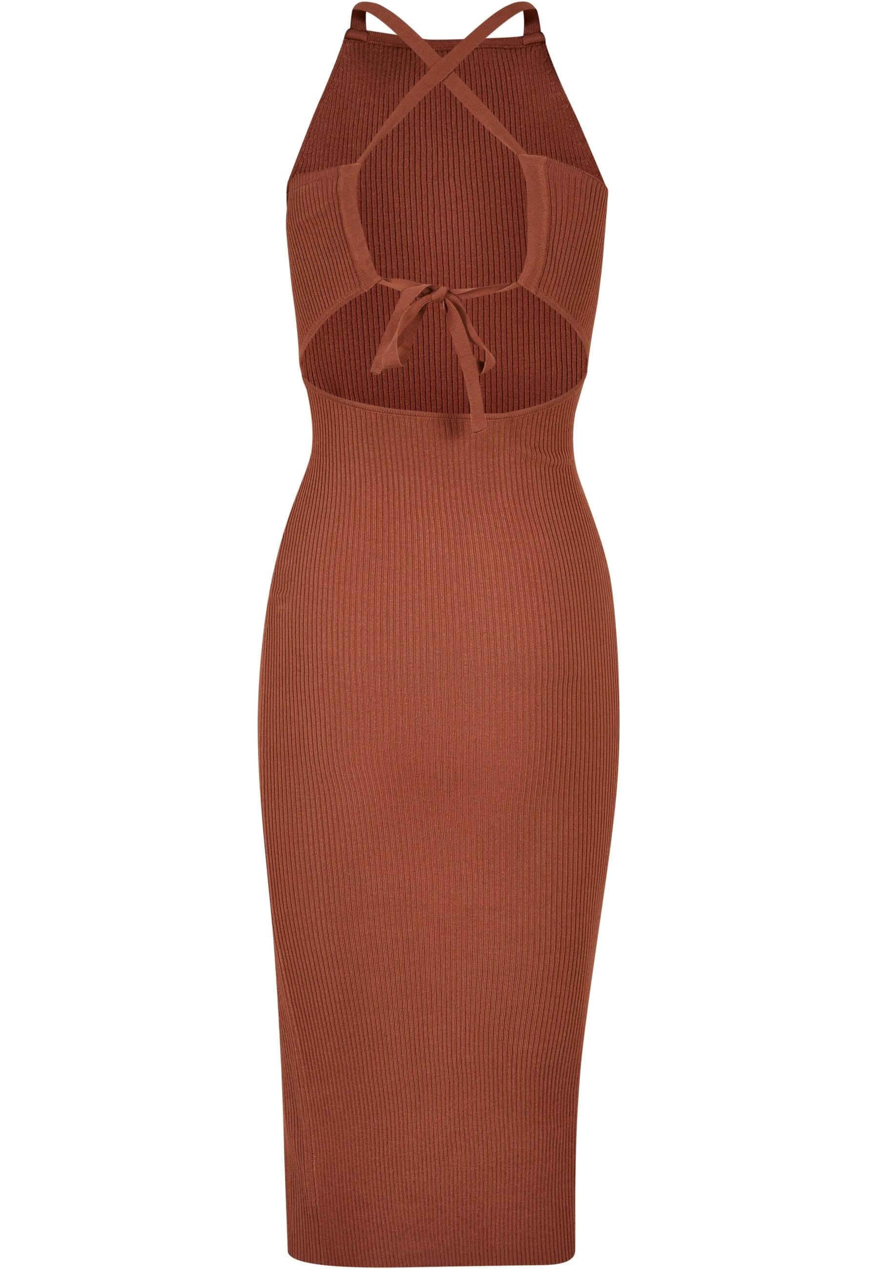 URBAN CLASSICS Shirtkleid »Urban Classics Damen Ladies Midi Rib Knit Crossed Back Dress«, (1 tlg.)