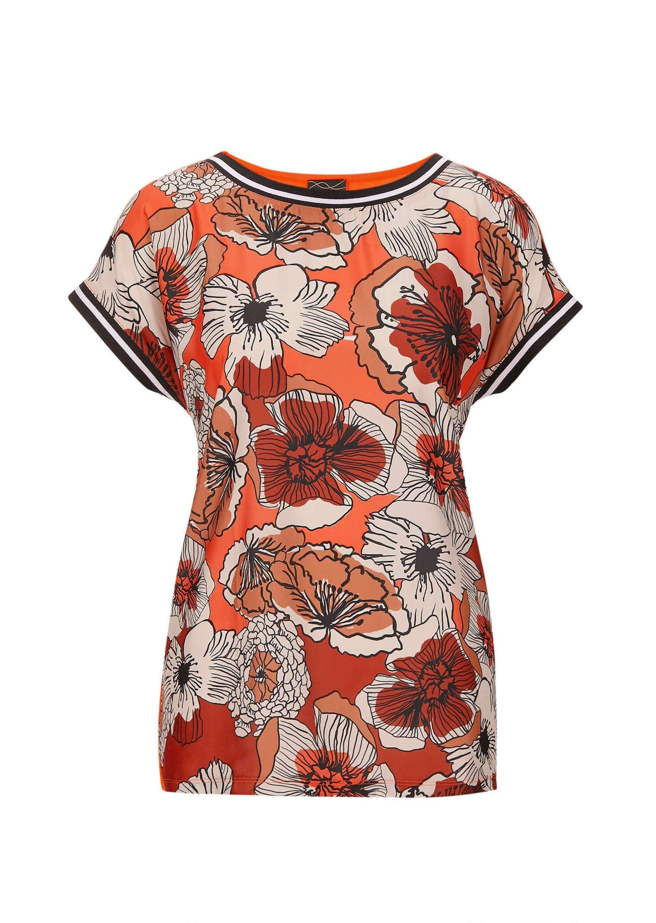 GOLDNER Kurzarmbluse "Kurzgröße Kurzarm Oberteil mit floralem Design" Allov günstig online kaufen