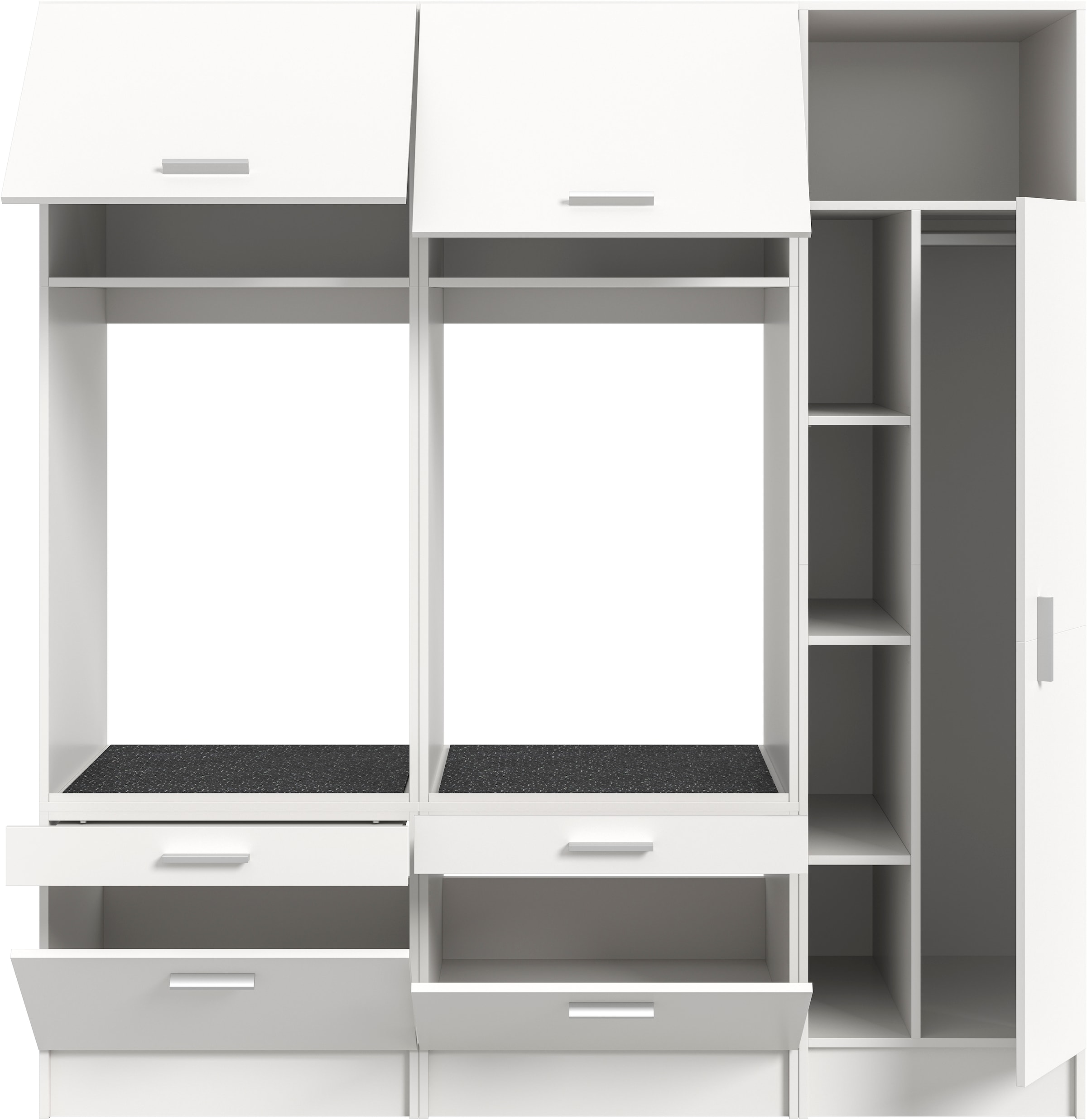 welltime Badmöbel-Set »FALAS, TOPSELLER!, 3-teilig, Hauswirtschaftsraum Set, Breite 182 cm«, (Set, 3 St., bestehend aus: 2x Waschmaschinenumbauschrank & 1x Mehrzweckschrank), Kombination, Waschmaschinenumbau, Waschmaschinenschrank, Wäschekammer