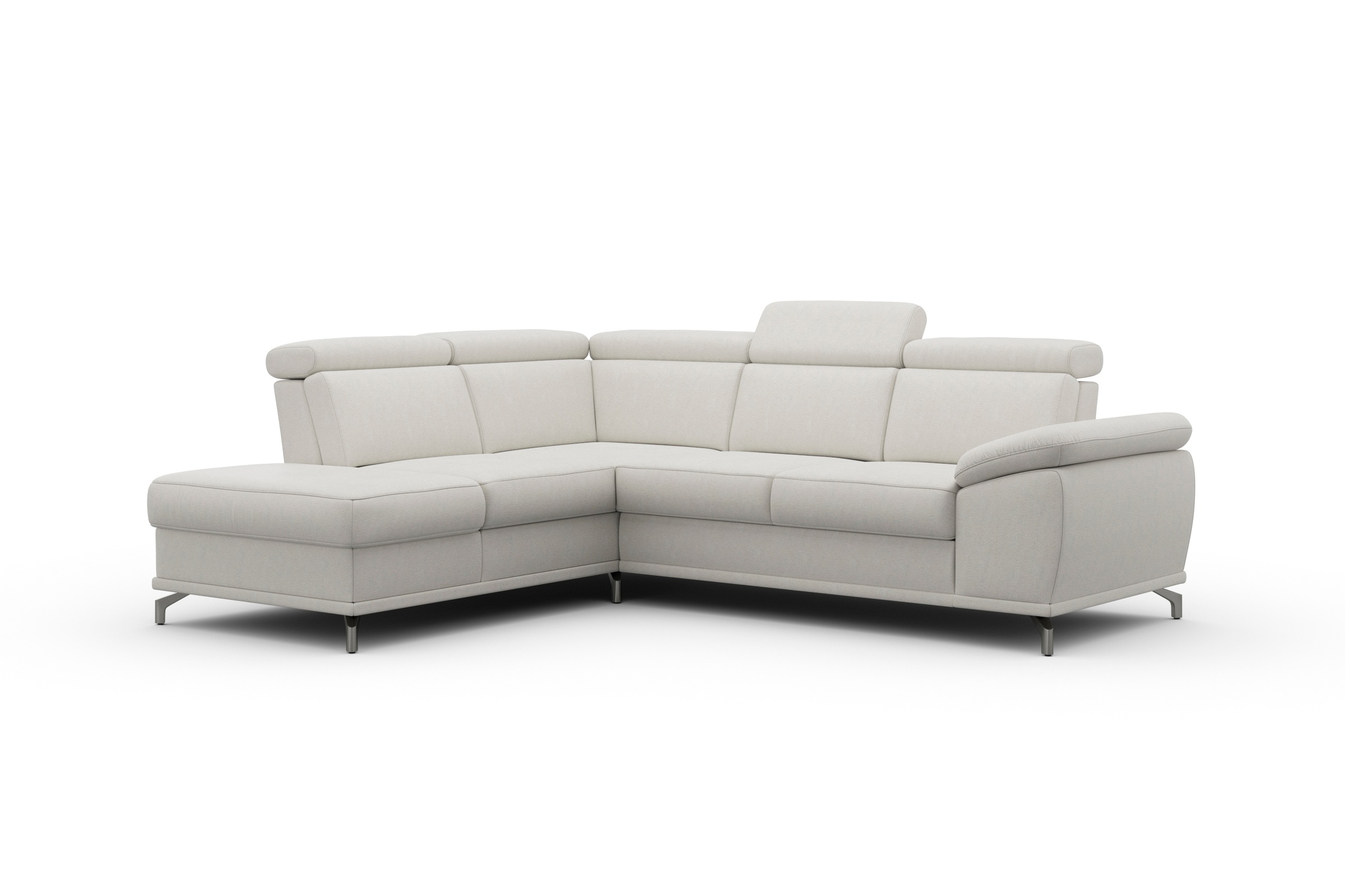 sit&more Ecksofa »Cabrio L-Form, mit Sitztiefenverstellung, Arm- und Kopfteilverstellung«, 3 Nierenkissen, Federkern, optional Bettfunktion und Stauraum