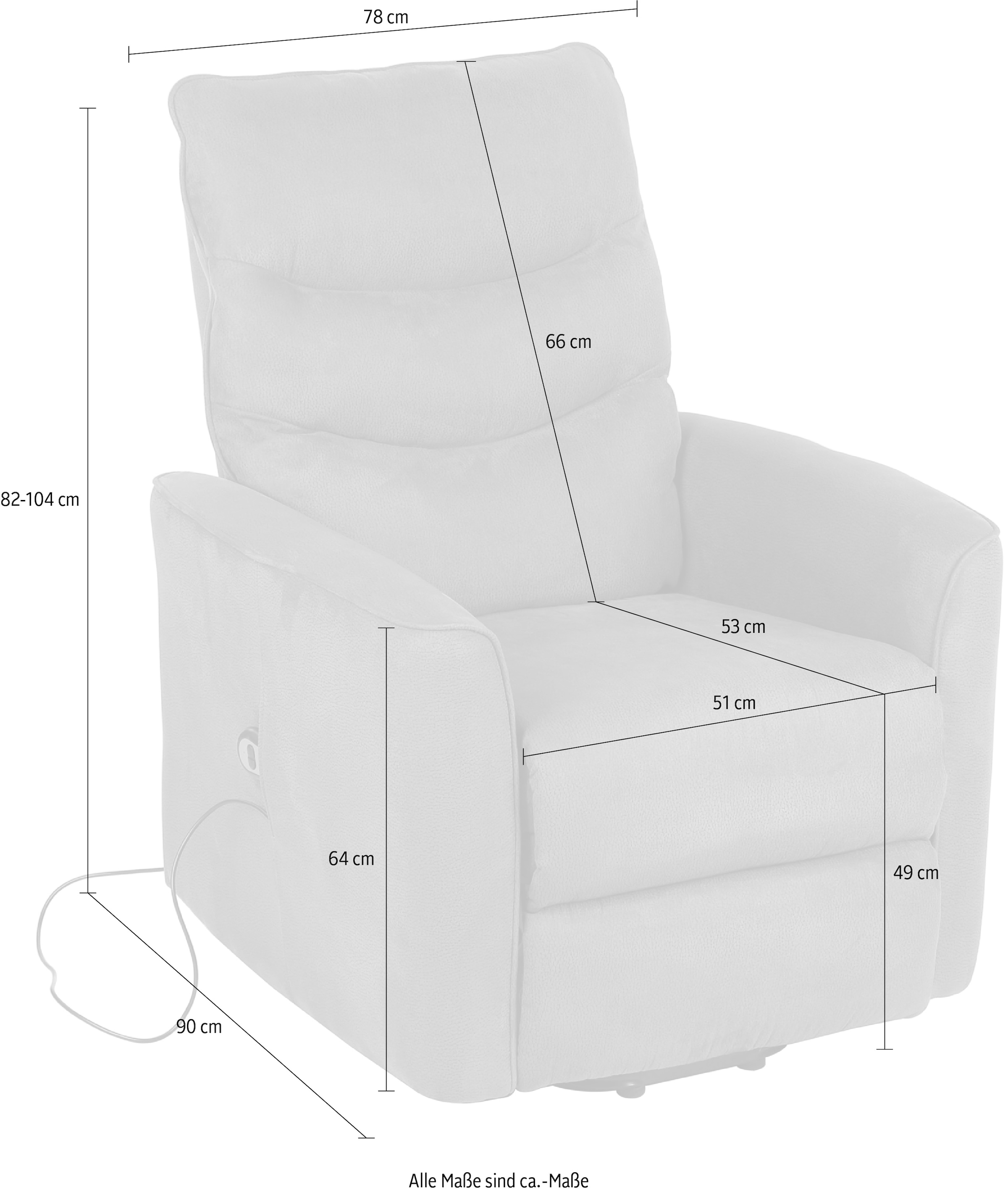 Duo Collection TV-Sessel »Avila mit eletrischer Aufstehhilfe und Relaxfunktion«, (1 St.), Taschenfederkern mit Stahlwellenunterfederung