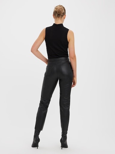 Vero Moda Lederimitathose "VMBRENDA HR STRAIGHT PL ANK PANT NOOS" günstig online kaufen