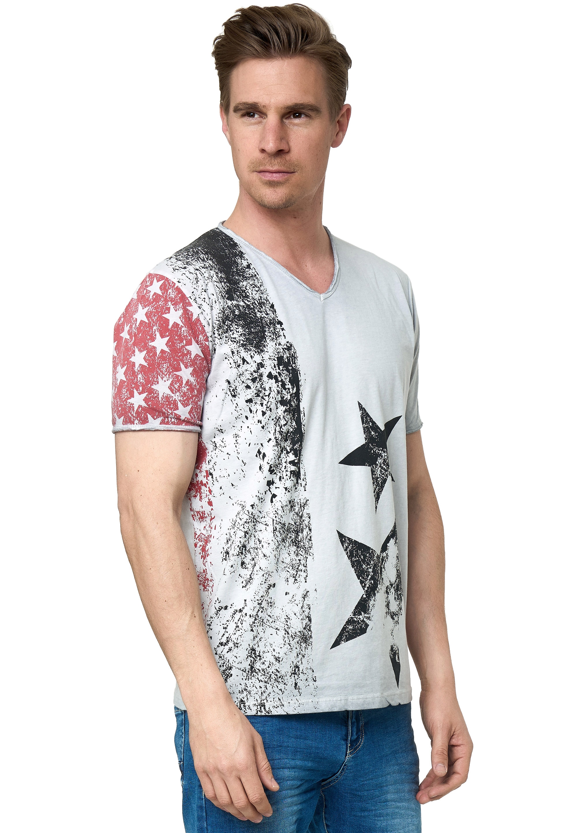 Rusty Neal T-Shirt, mit V-Neck