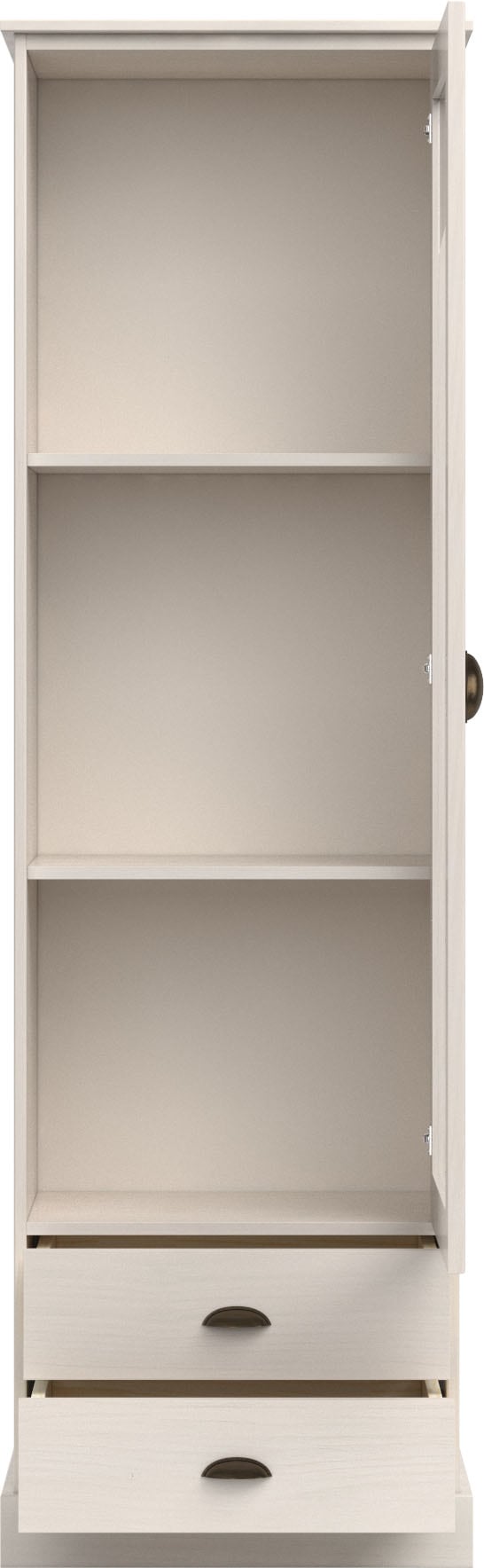 Home affaire Vitrine »Schröder«, mit 1 Schiebetür, 2 Schubkästen, aus massivem Kiefernholz, Breite 55cm