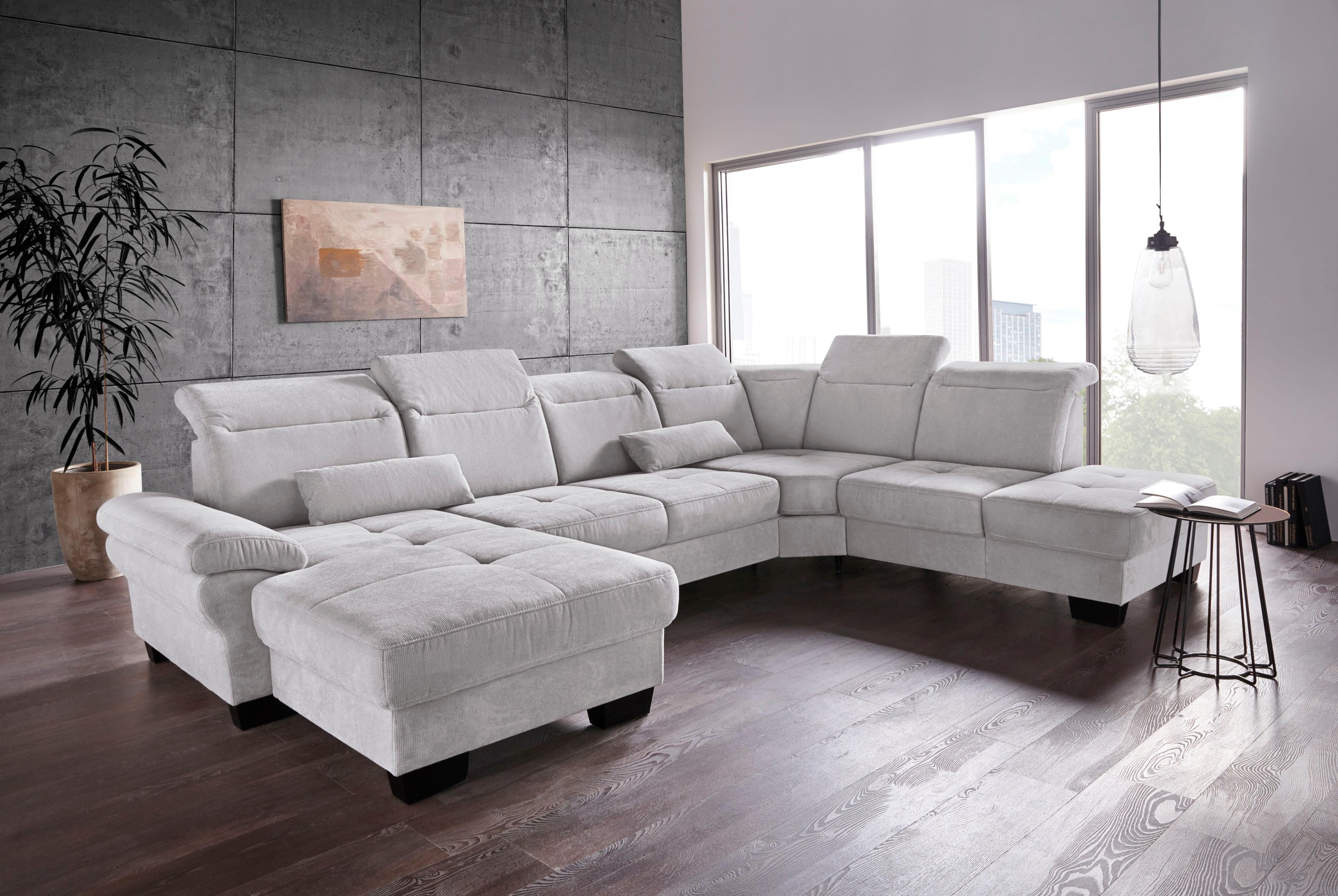 Home affaire Wohnlandschaft "Cornwall U-Form" inkl. Sitztiefenverstellung, günstig online kaufen