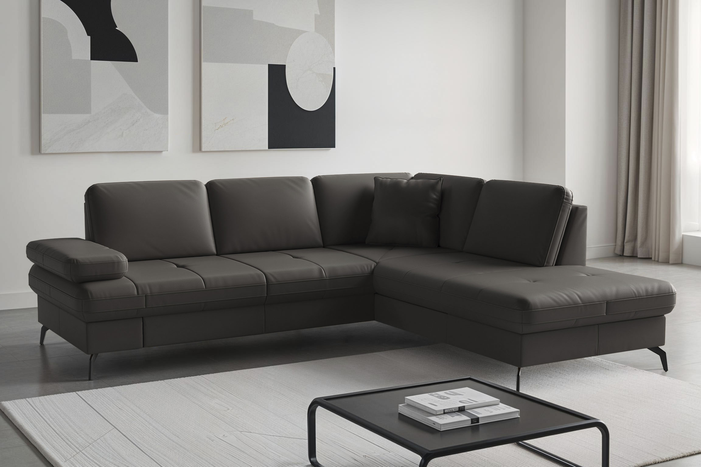 sit&more Ecksofa "Morris Jubi, Ottomane, Breite 238 cm" mit Armteilfunktion, wahlweise mit Schlaffunktion