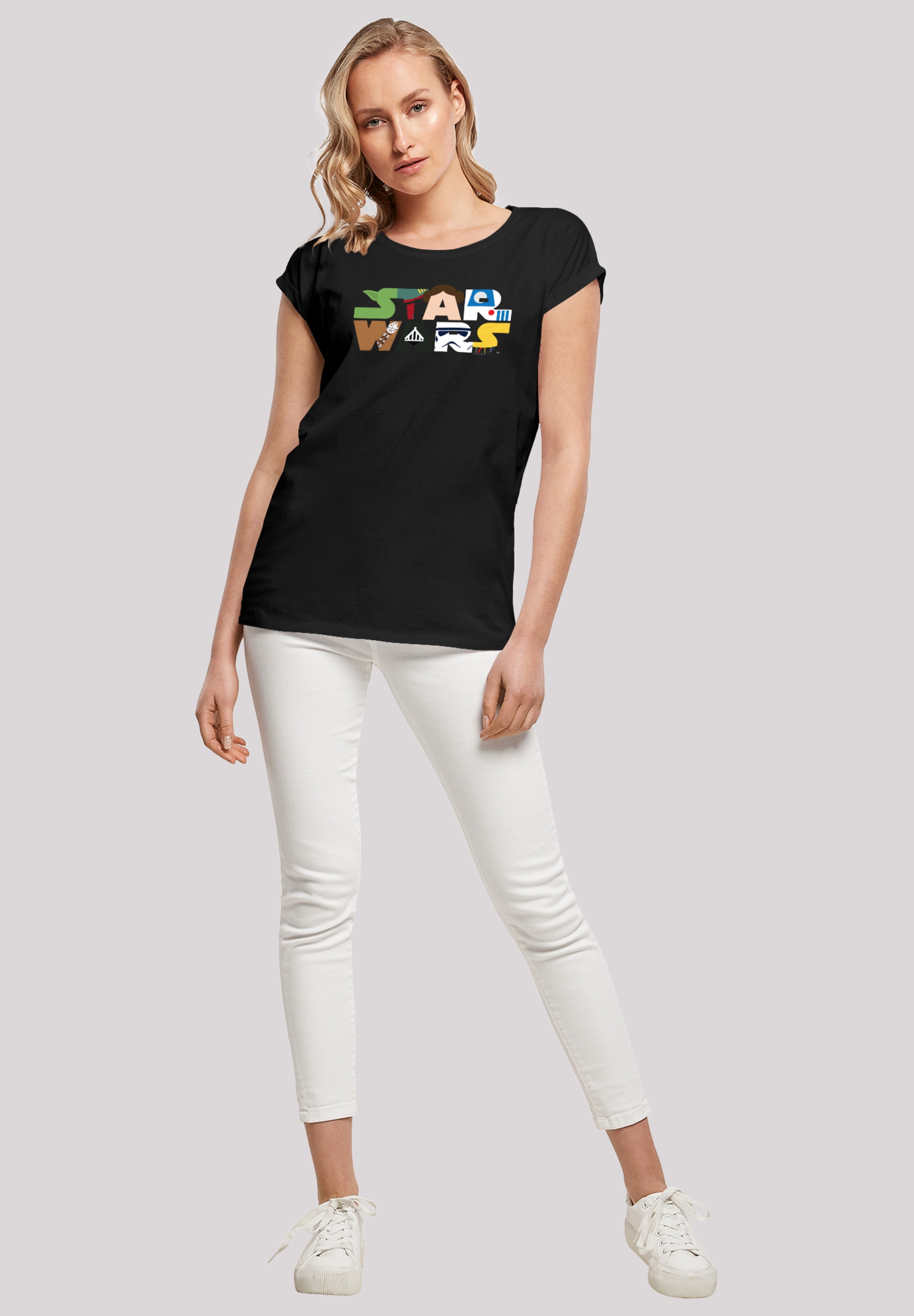 F4NT4STIC Kurzarmshirt »Damen Star Wars Character Logo with Ladies Extended  Shoulder Tee«, (1 tlg.) bestellen | BAUR