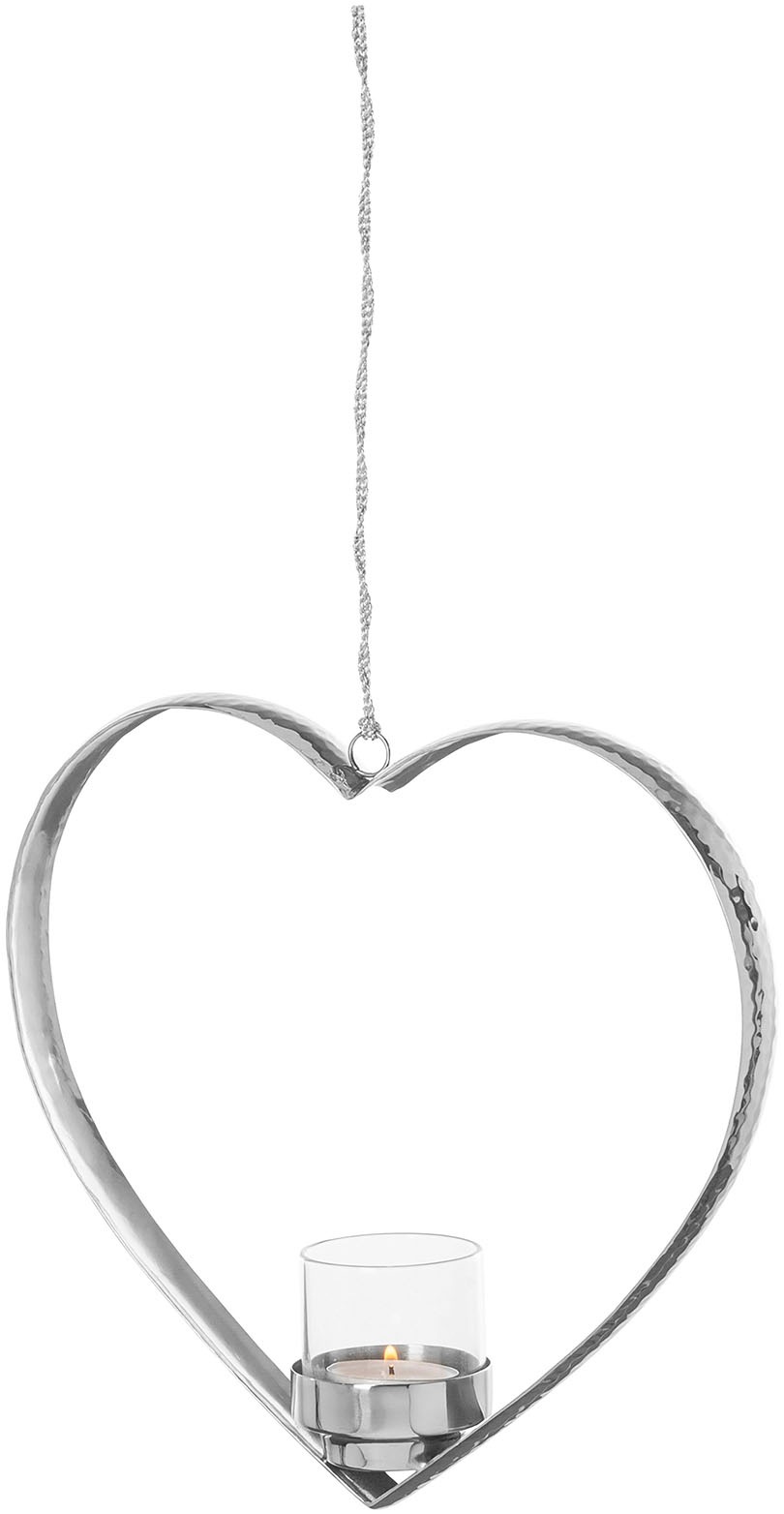 Fink Teelichthalter "DOREA" Herzform inkl. Glas, zum Aufhängen, Edelstahl günstig online kaufen