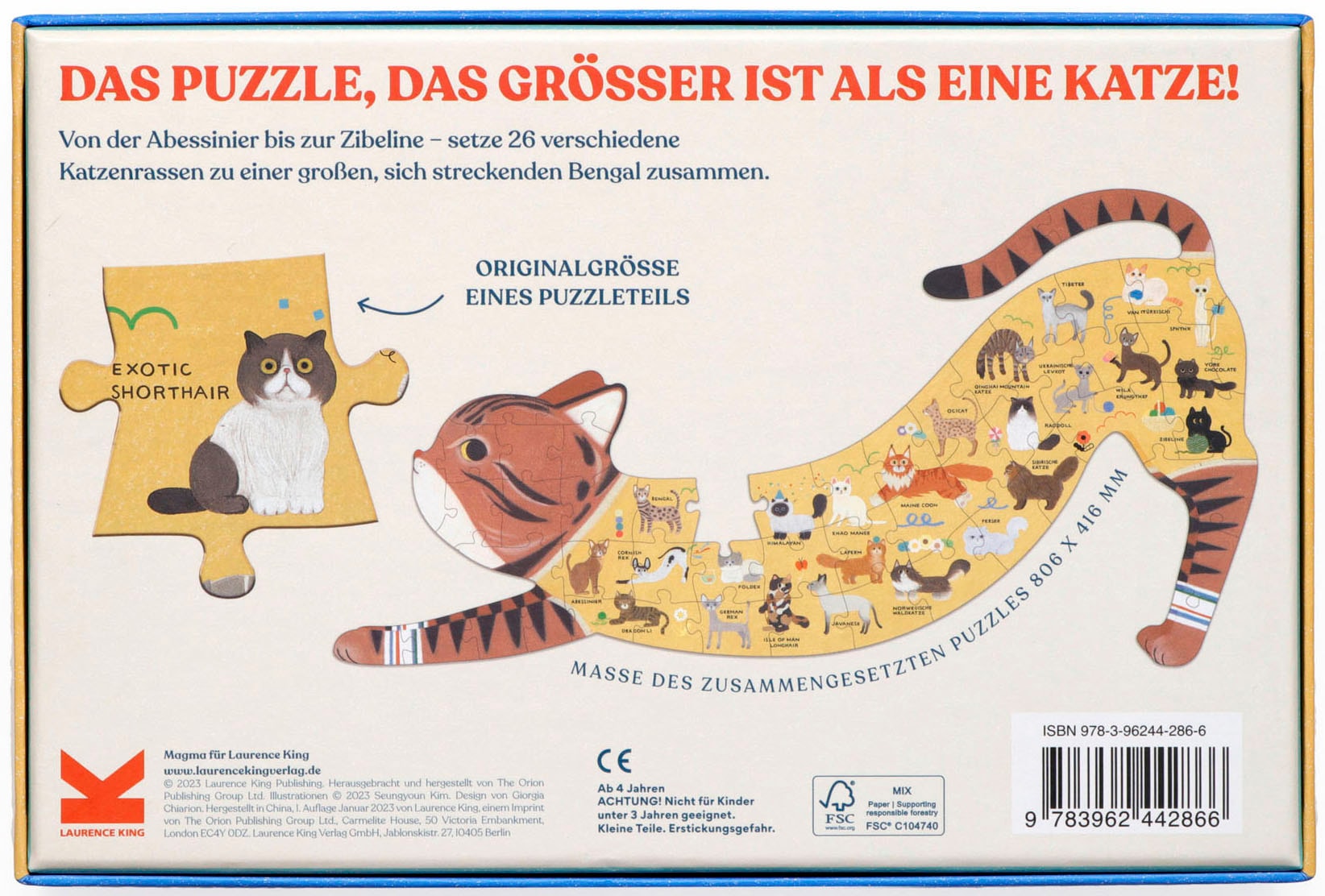 Laurence King Konturenpuzzle »Katzen von A bis Z«