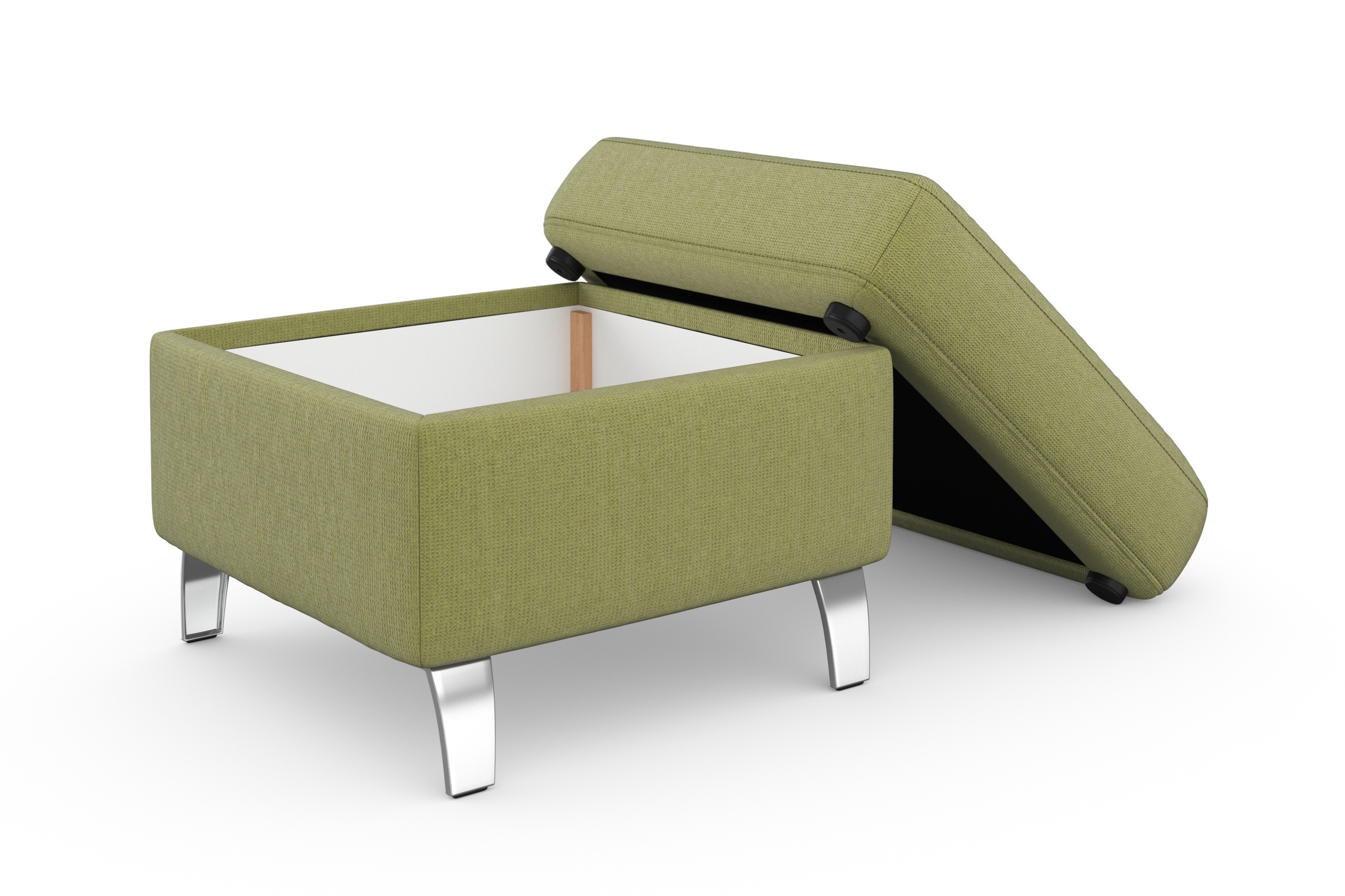 Stauraumhocker SIT & MORE "Visby", grün, B:58cm H:48cm, Hocker, auch erhältlich in dem mit Wasser zu reinigendem "Soft clean" Bezug 3