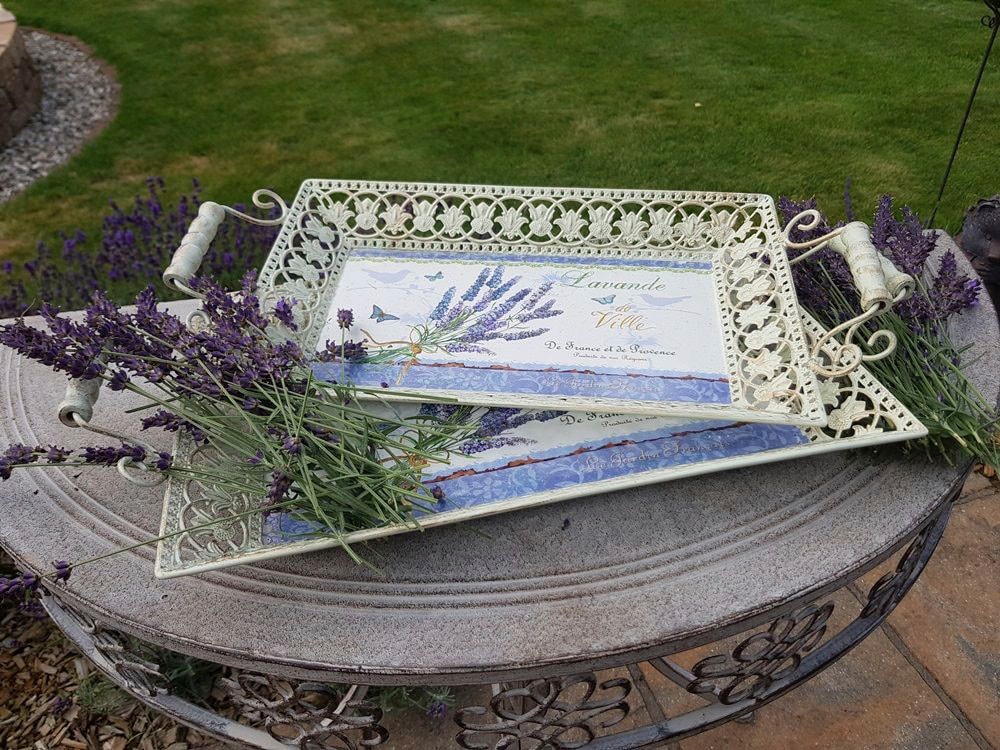 Ambiente Haus Tablett »Lavendel-Tablett Set«, 2er (1 BAUR tlg.) 