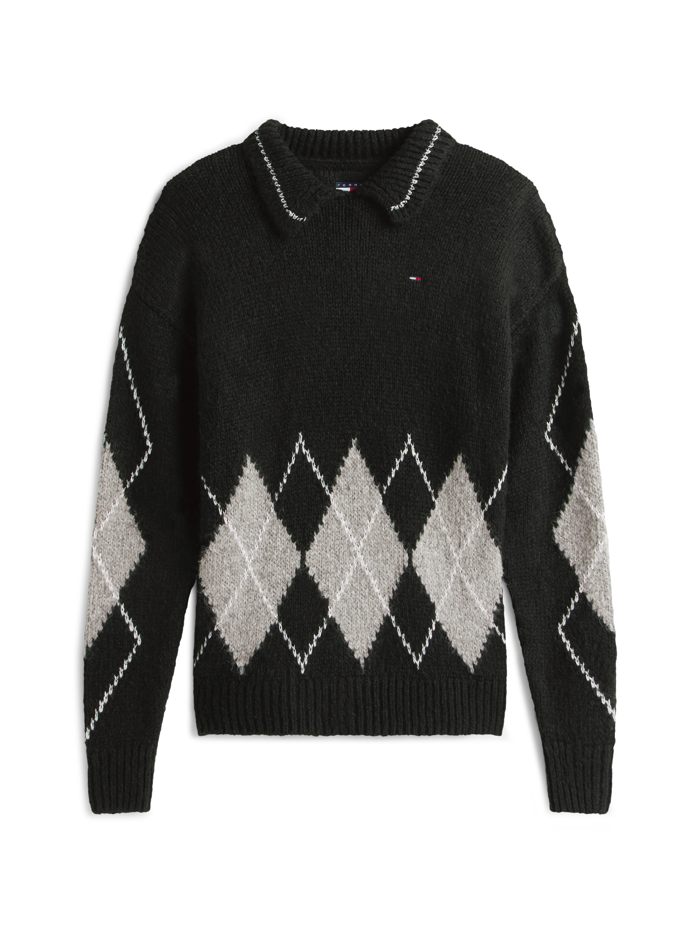 Tommy Jeans Strickpullover »TJW OVS ARGYLE POLO SWEATER«