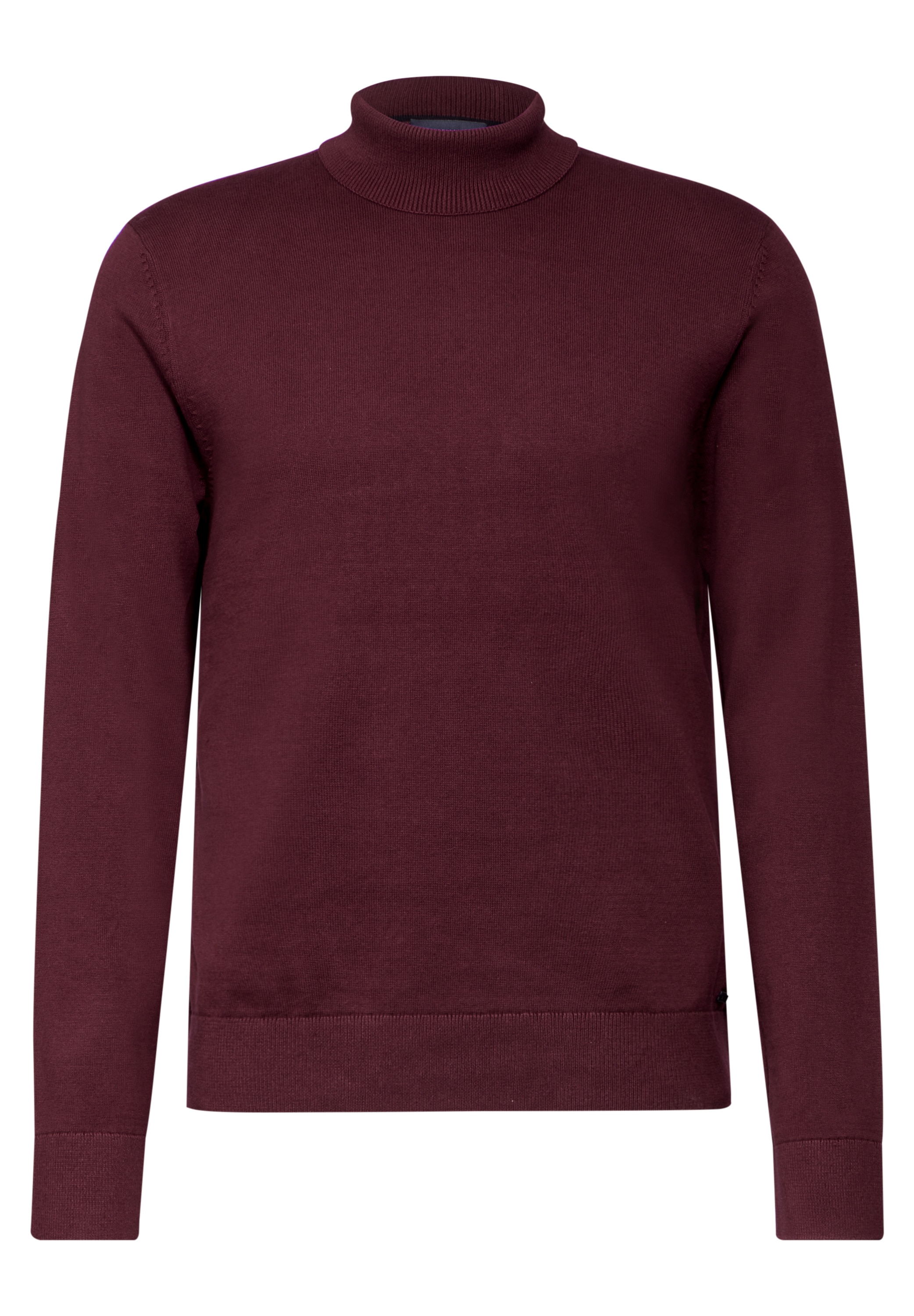 STREET ONE MEN Rollkragenpullover, aus reiner Baumwolle