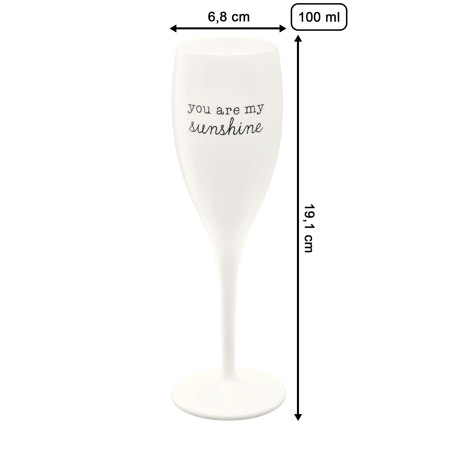 KOZIOL Sektglas »Sektglas Superglas mit Druck CHEERS NO. 1 100 ml transparent«