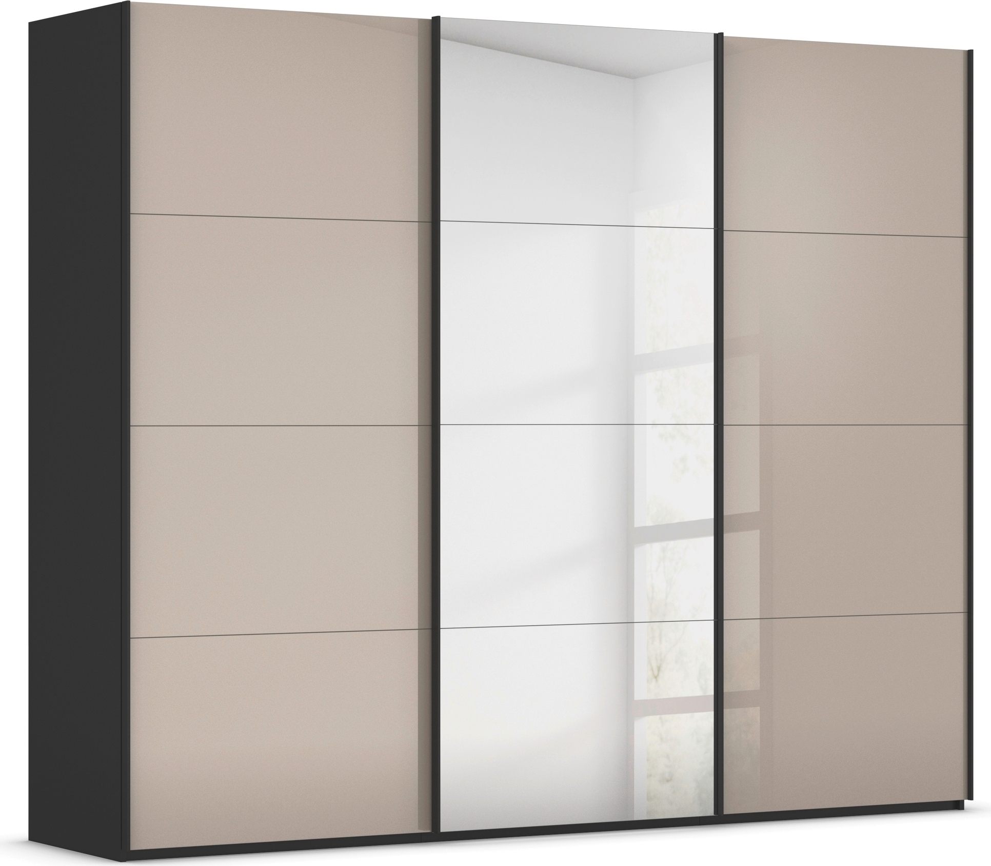 rauch "Kleiderschrank Schrank Garderobe Schlafzimmerschrank SCALE-FYRA" edle viergeteilte Türen Spiegel/Glas-Mix viele Farben MADE IN GERMANY