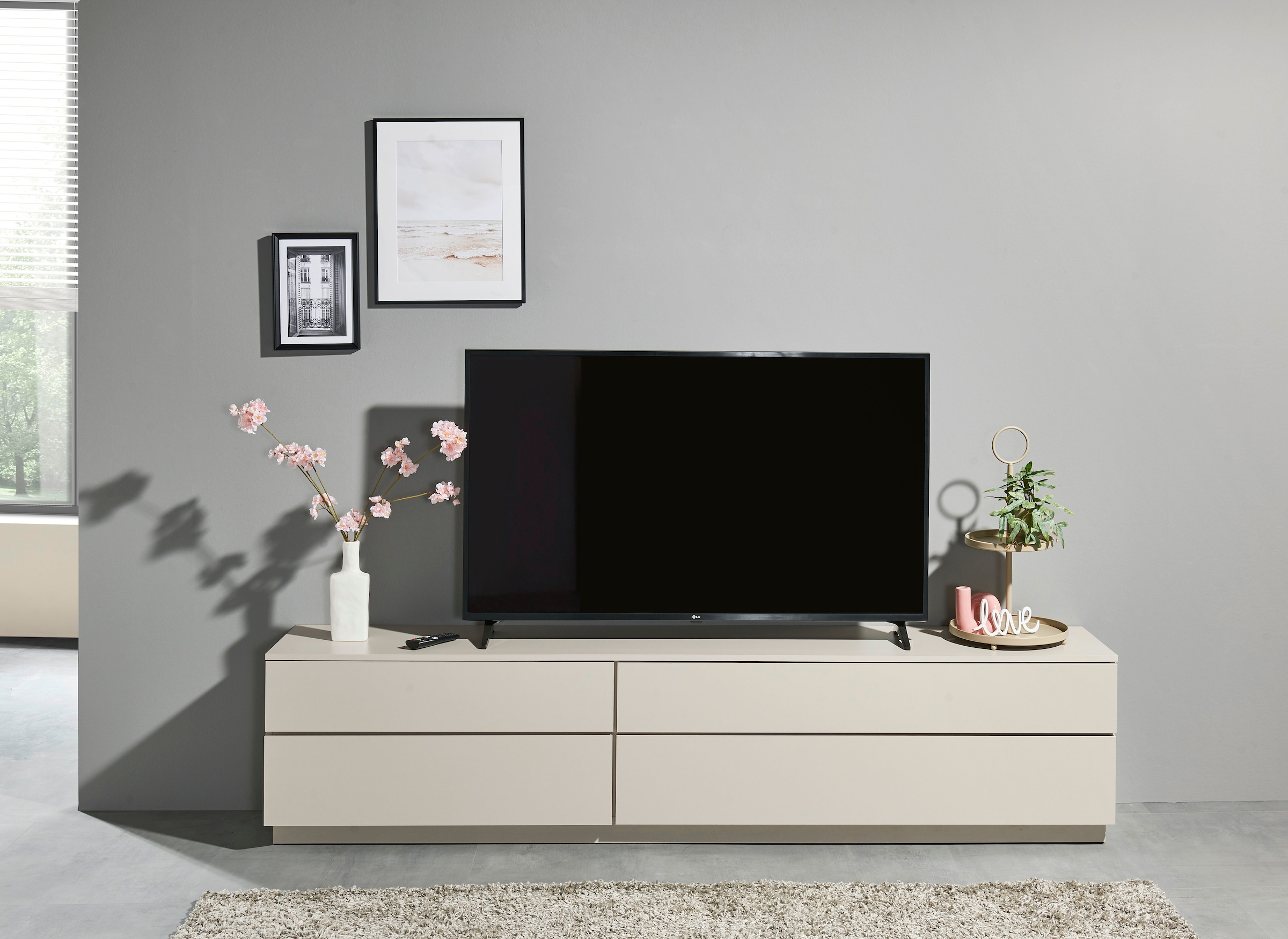 HBZ Lowboard "Vince Lowboard, B/H/T 220x50x38 cm" 1 Stk. tlg. Breite 220 cm günstig online kaufen