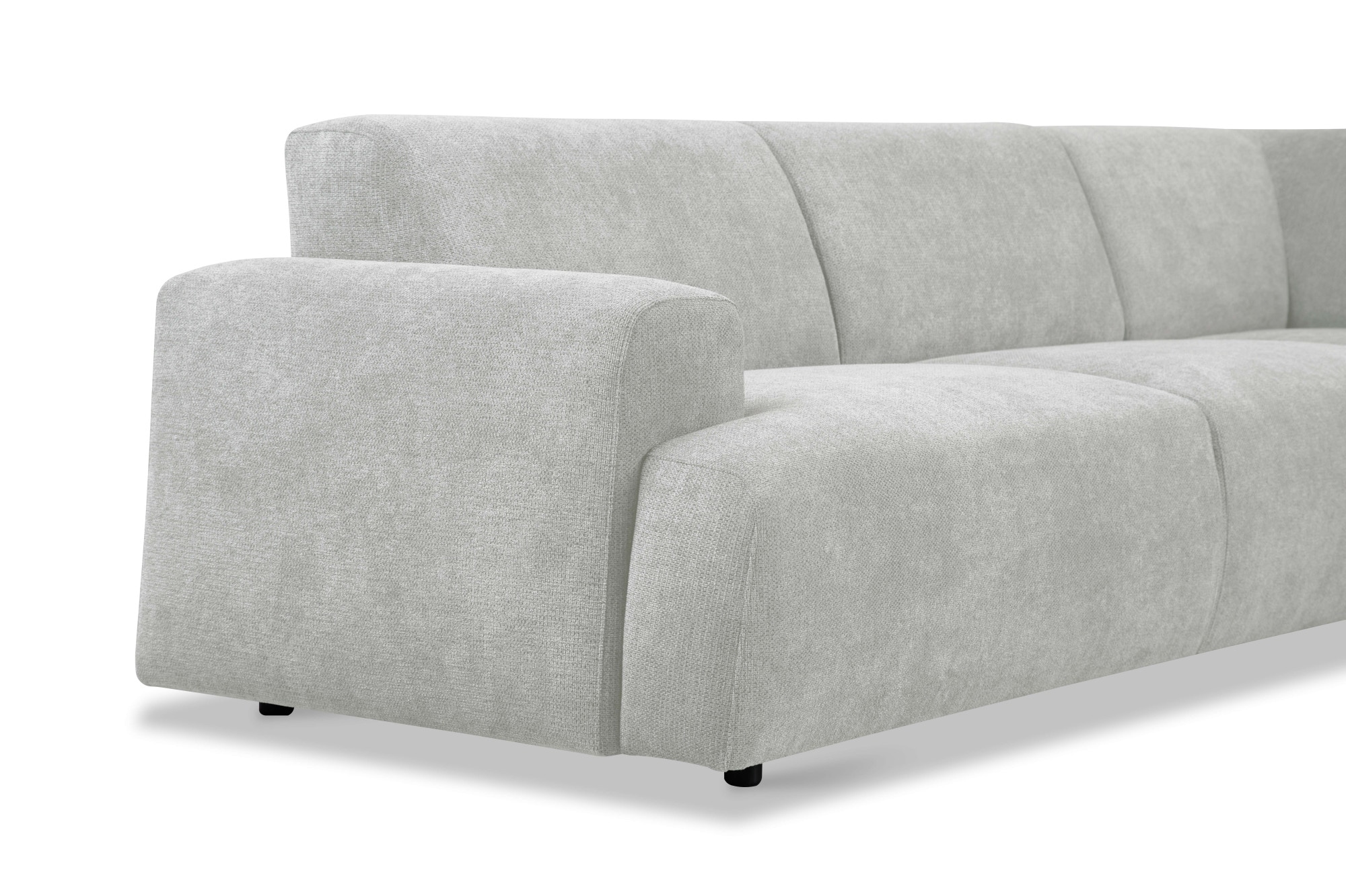 andas Ecksofa »Linkka, Breite 282 cm«, L-Form, in einem weichen Chenille-Stoff, mit Wellenunterfederung